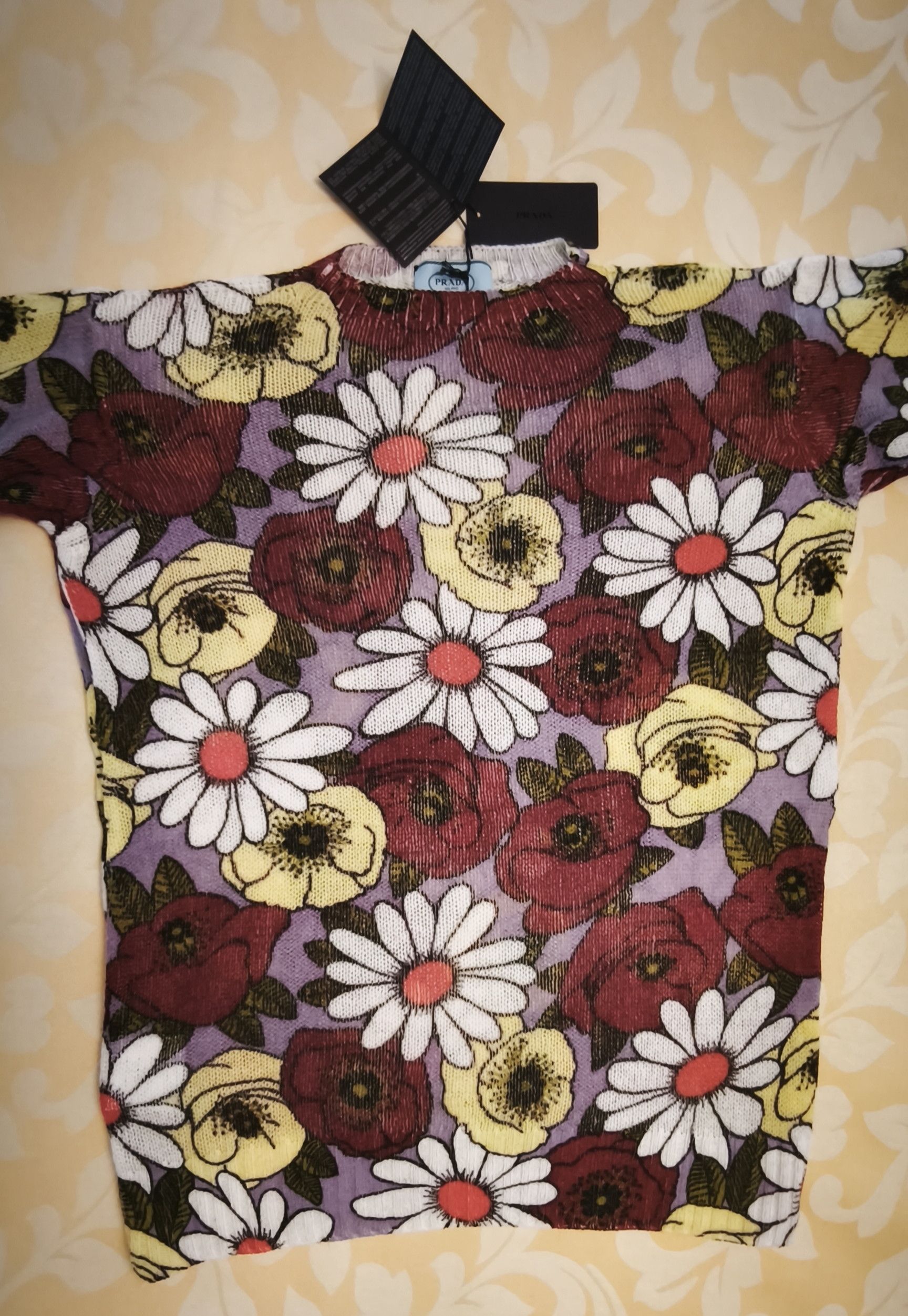 Prada Flower print oversize sweater Size S / US 4 / IT 40 - 19 Thumbnail