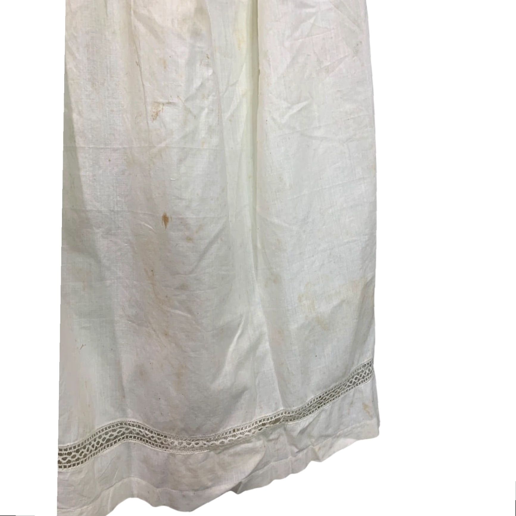 Vintage VINTAGE Victorian Girls Gown Eyelet Embroidery Lace Trim 1800s White Dress Girls Size ONE SIZE - 7 Thumbnail