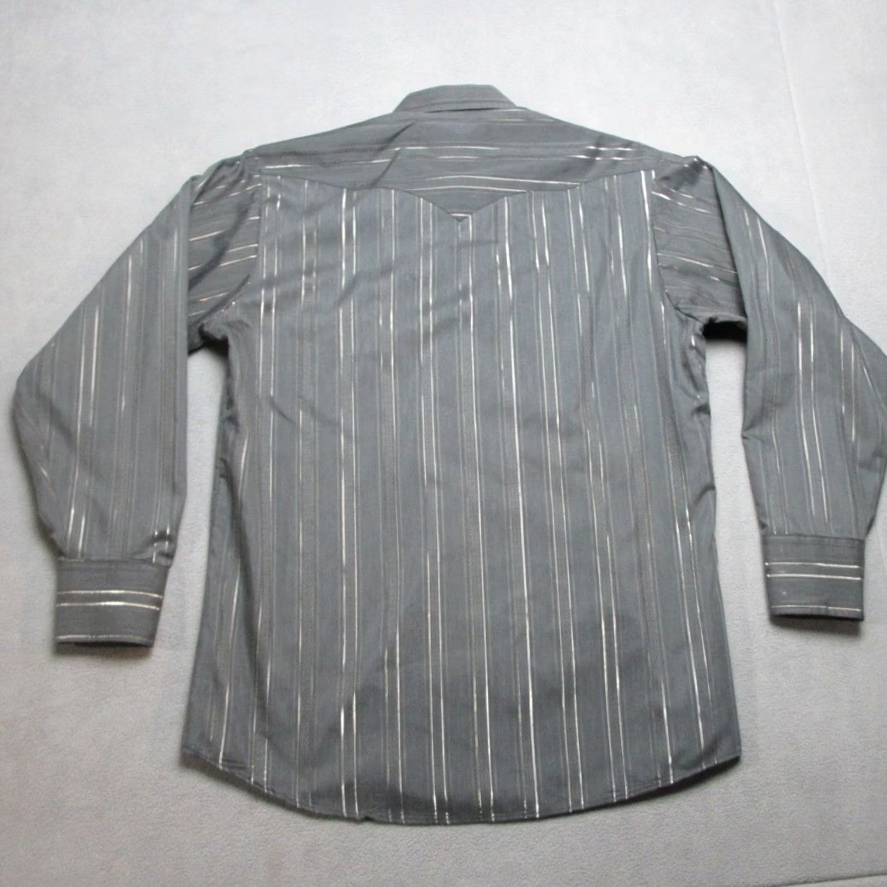 Vintage VINTAGE Panhandle Slim Shirt Mens XL Gray Striped Western Pocket Snap Pearl 16.5X35 Regular Size US XL / EU 56 / 4 - 5 Thumbnail