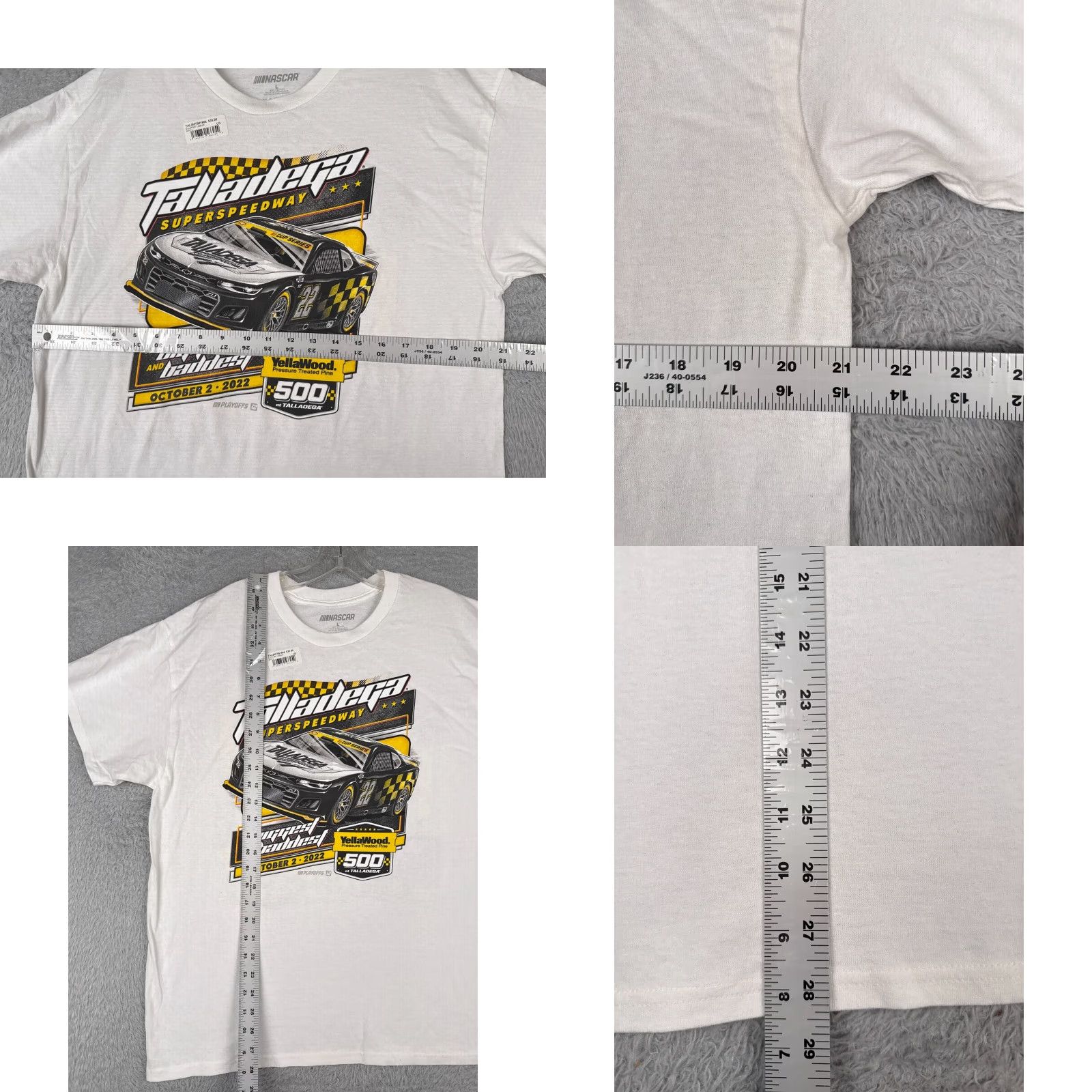 NASCAR Legends Global Merchandise Shirt Adult Large White Nascar Talladega Yellawood 500 Oct 2022 Pole Positions Size US L / EU 52-54 / 3 - 8 Thumbnail