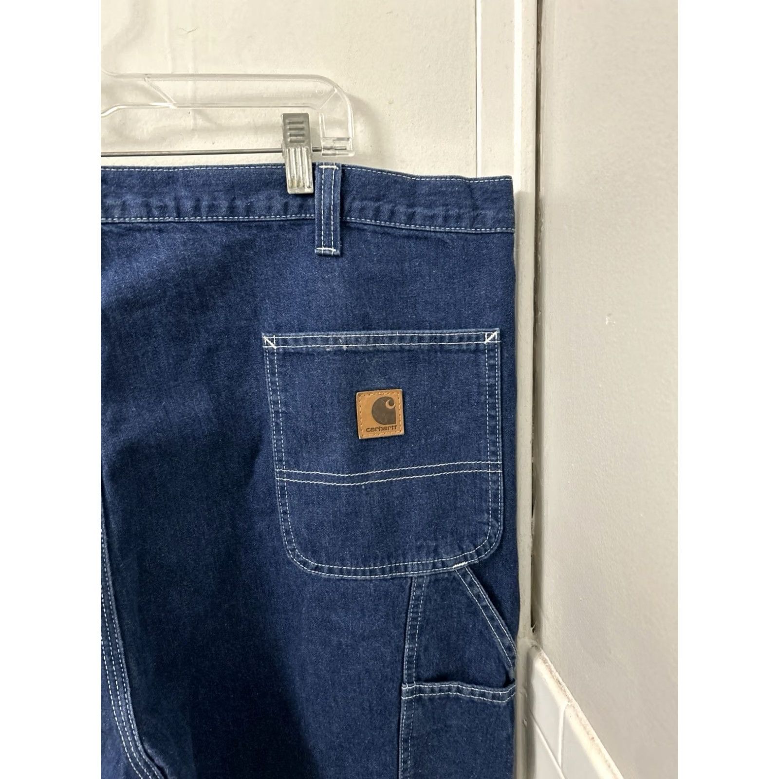 Carhartt Carhartt Jeans Mens 44x28 Blue Dark Wash Dungaree Fit Denim Carpenter Size US 44 / EU 60 - 4 Thumbnail