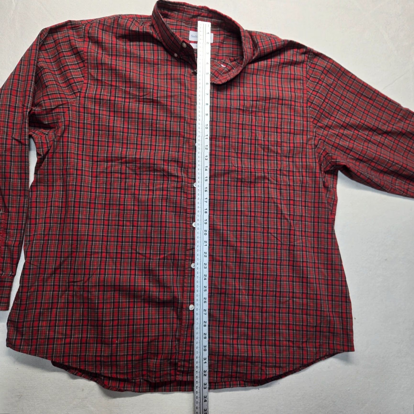 Vintage Saddlebred Red Plaid Long Sleeve Shirt Men 3XLT Tall Button-Up Casual Fall Winter Size US XXL / EU 58 / 5 - 6 Thumbnail