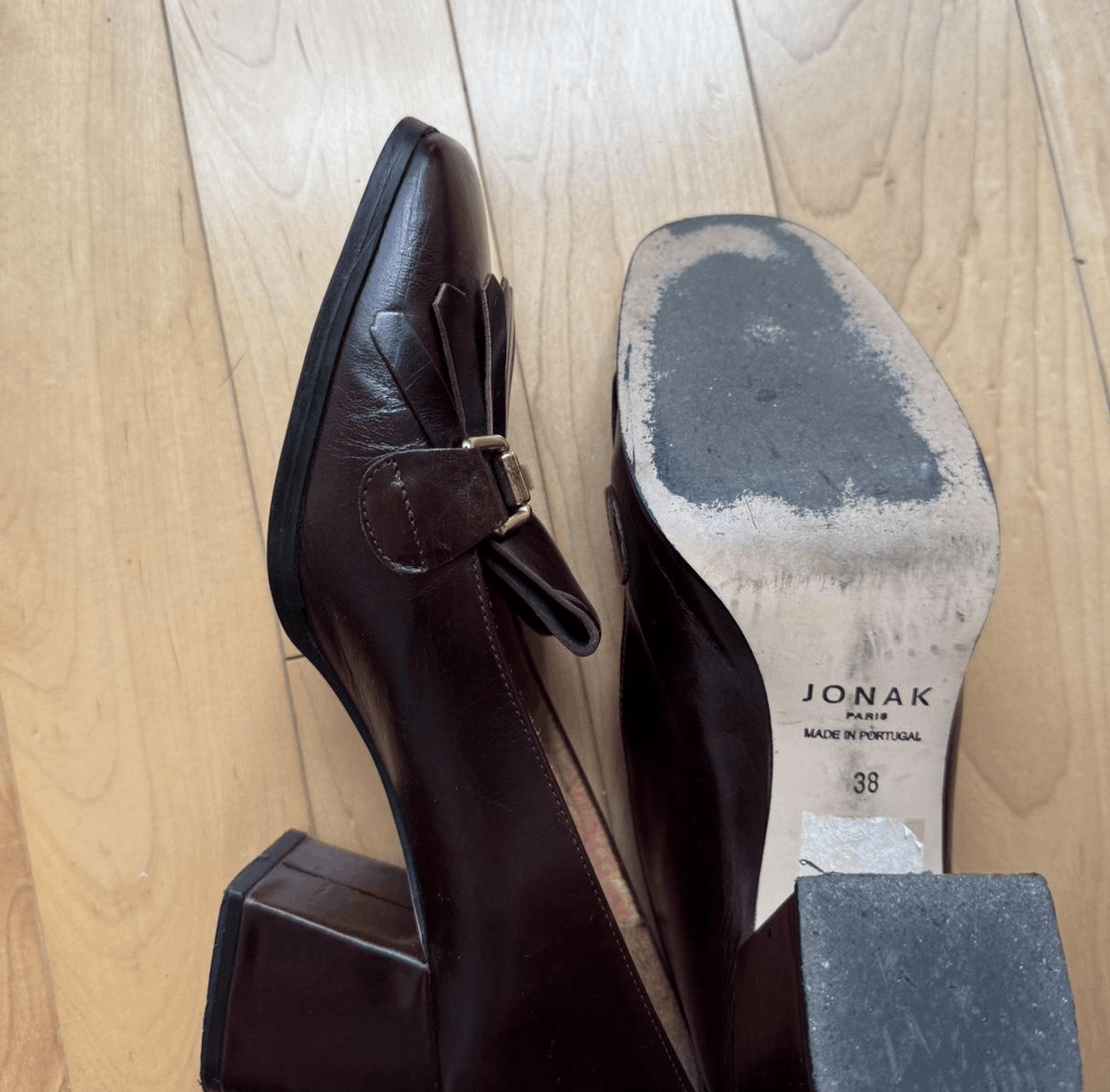 Other JONAK Burgundy Leather Loafers Size US 8 / IT 38 - 5 Thumbnail