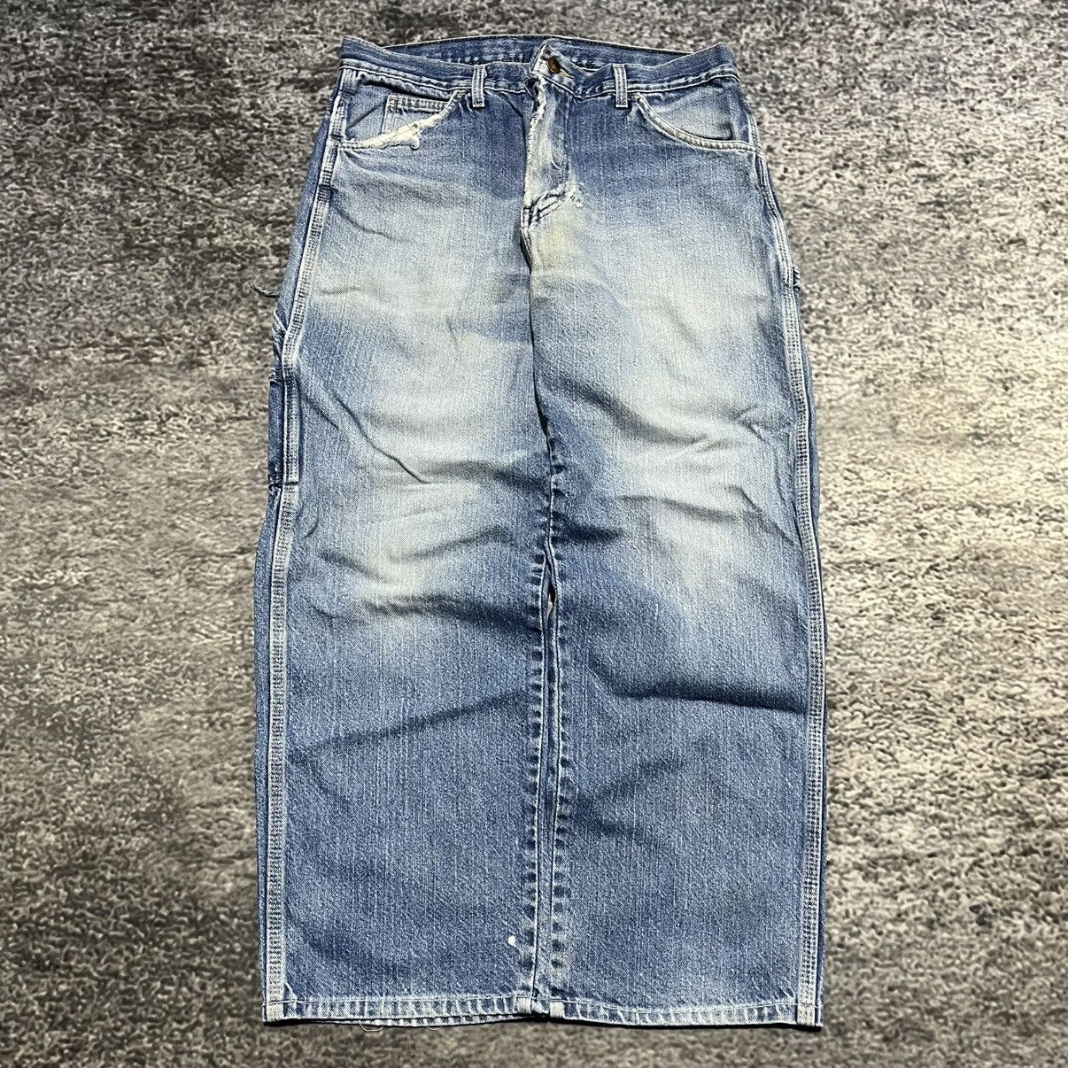 Dickies VINTAGE BAGGY DICKIES FADED BLUE WORKWEAR CARPENTER JEANS Size US 34 / EU 50 - 2 Thumbnail