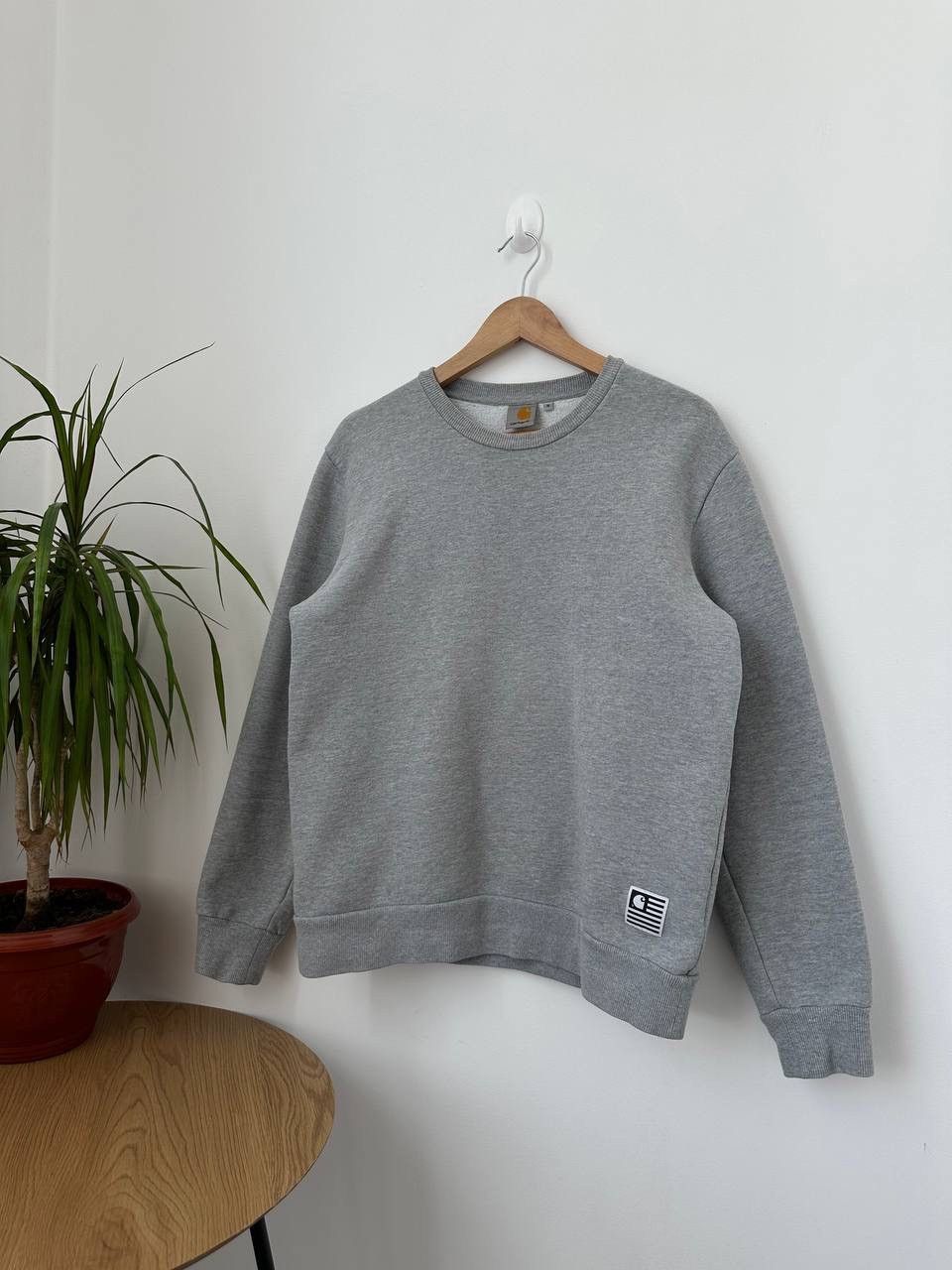 Carhartt × Carhartt Wip × Vintage Vintage Carhartt State Sweat Flag Gray Big Logo Sweatshirt Size US M / EU 48-50 / 2 - 3 Thumbnail