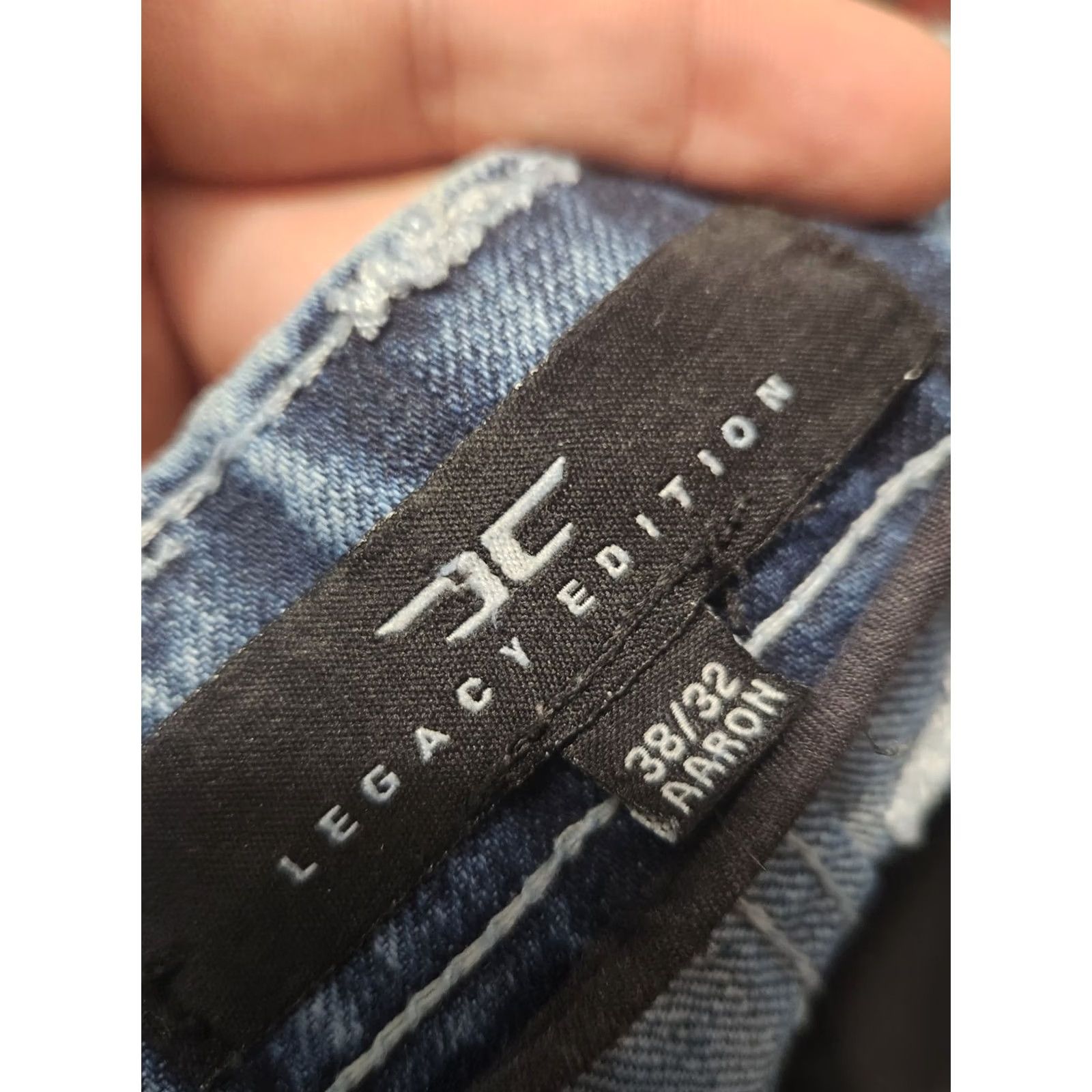 Jordan Craig Jordan Craig Mens Jeans 38x32 Legacy Edition Blue Acid Wash Distressed Straight Slim Rock Designer Rockstar Size US 38 / EU 54 - 3 Thumbnail