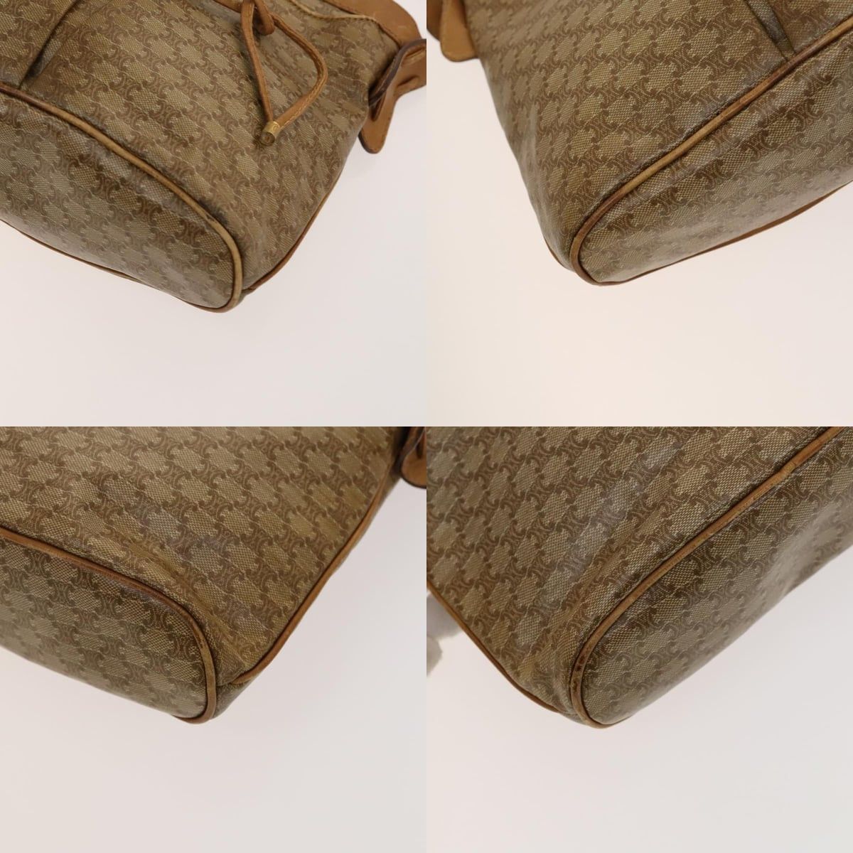 Celine CELINE Macadam Canvas Shoulder Bag Beige Gold Size ONE SIZE - 10 Thumbnail