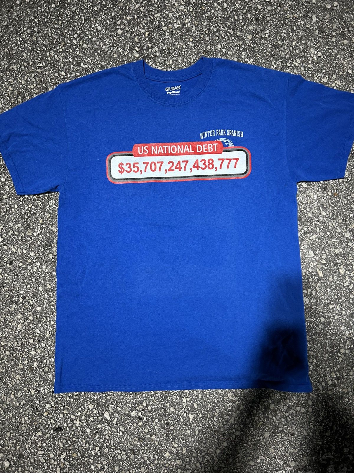 Other 1/1 Your World US Debt Clock blue graphic tee t shirt Size US L / EU 52-54 / 3 - 1 Thumbnail
