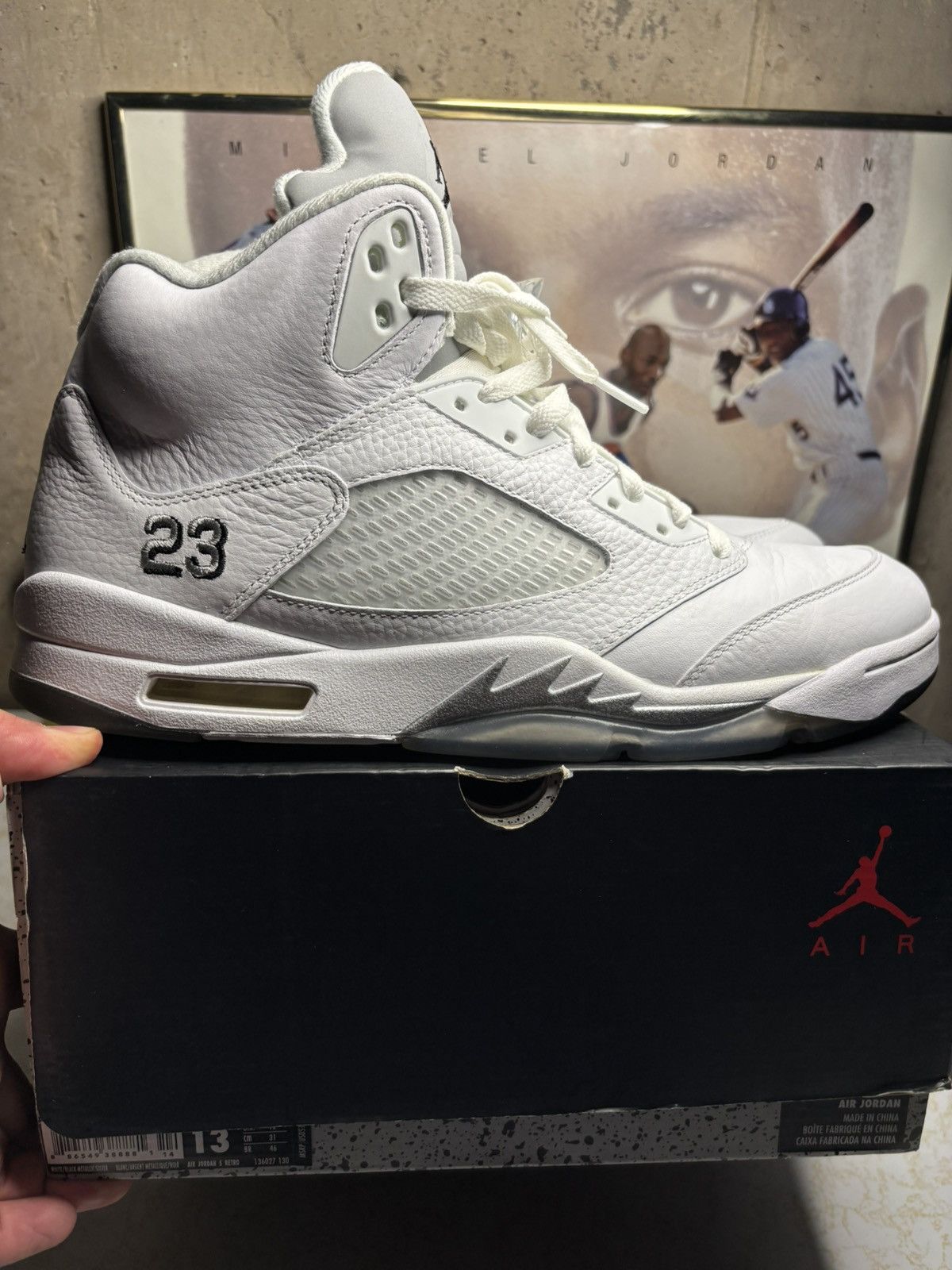 Jordan Brand Jordan Retro 5 “white Metallic” Size US 13 / EU 46 - 1 Thumbnail
