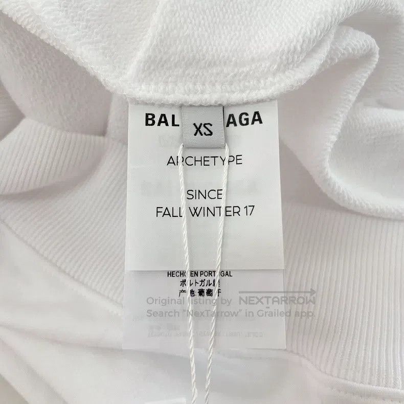 Balenciaga Balenciaga White Hooded Sweatshirt Size US XS / EU 42 / 0 - 6 Thumbnail
