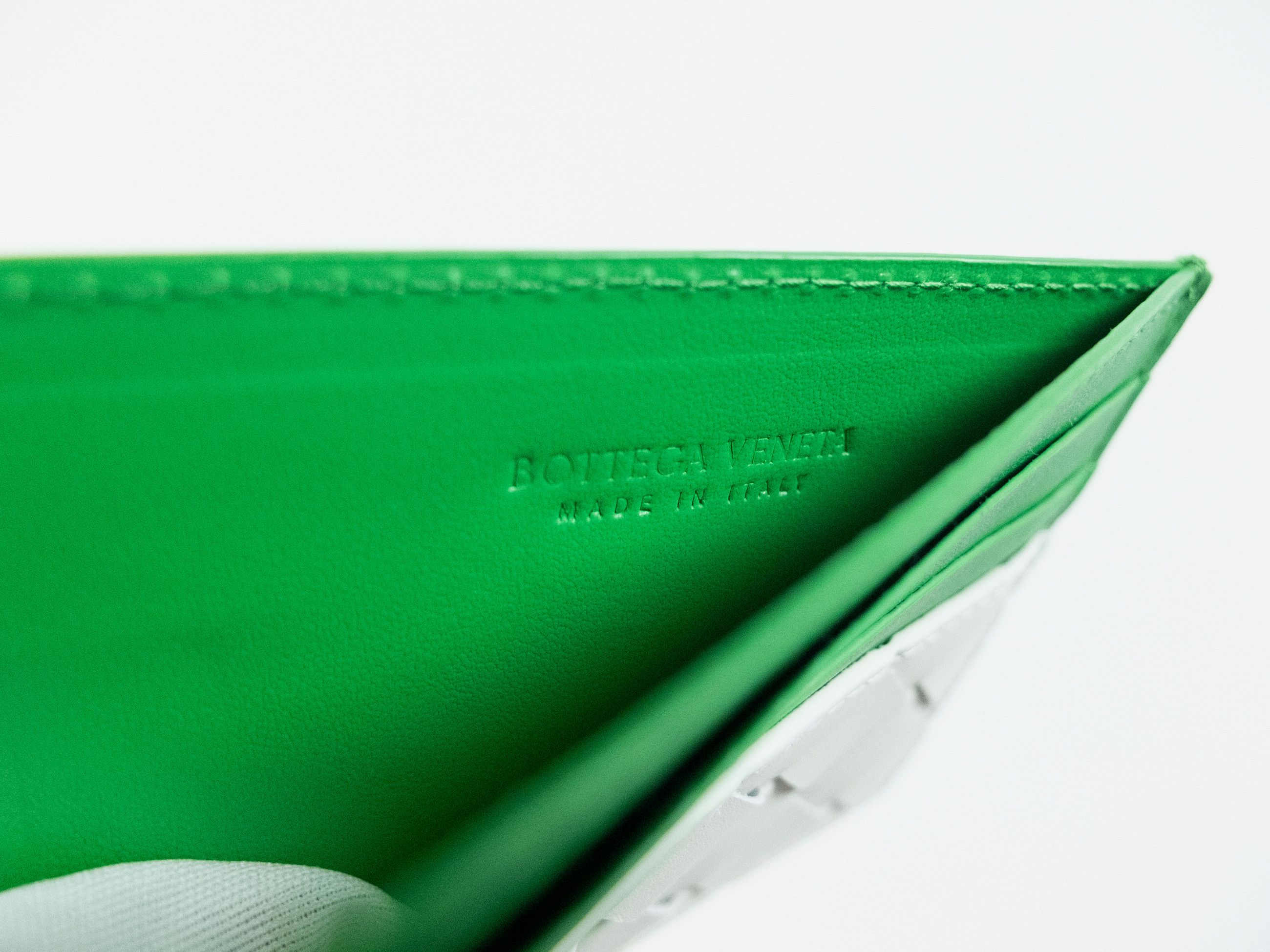 Bottega Veneta BOTTEGA VENETA white green woven leather card holder q Size ONE SIZE - 5 Thumbnail