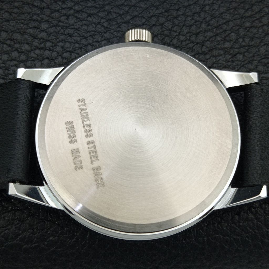Other VINTAGE MONTINE HAND-WINDING SWISS MENS WHITE WATCH a444158 Size 38 - 8 Thumbnail