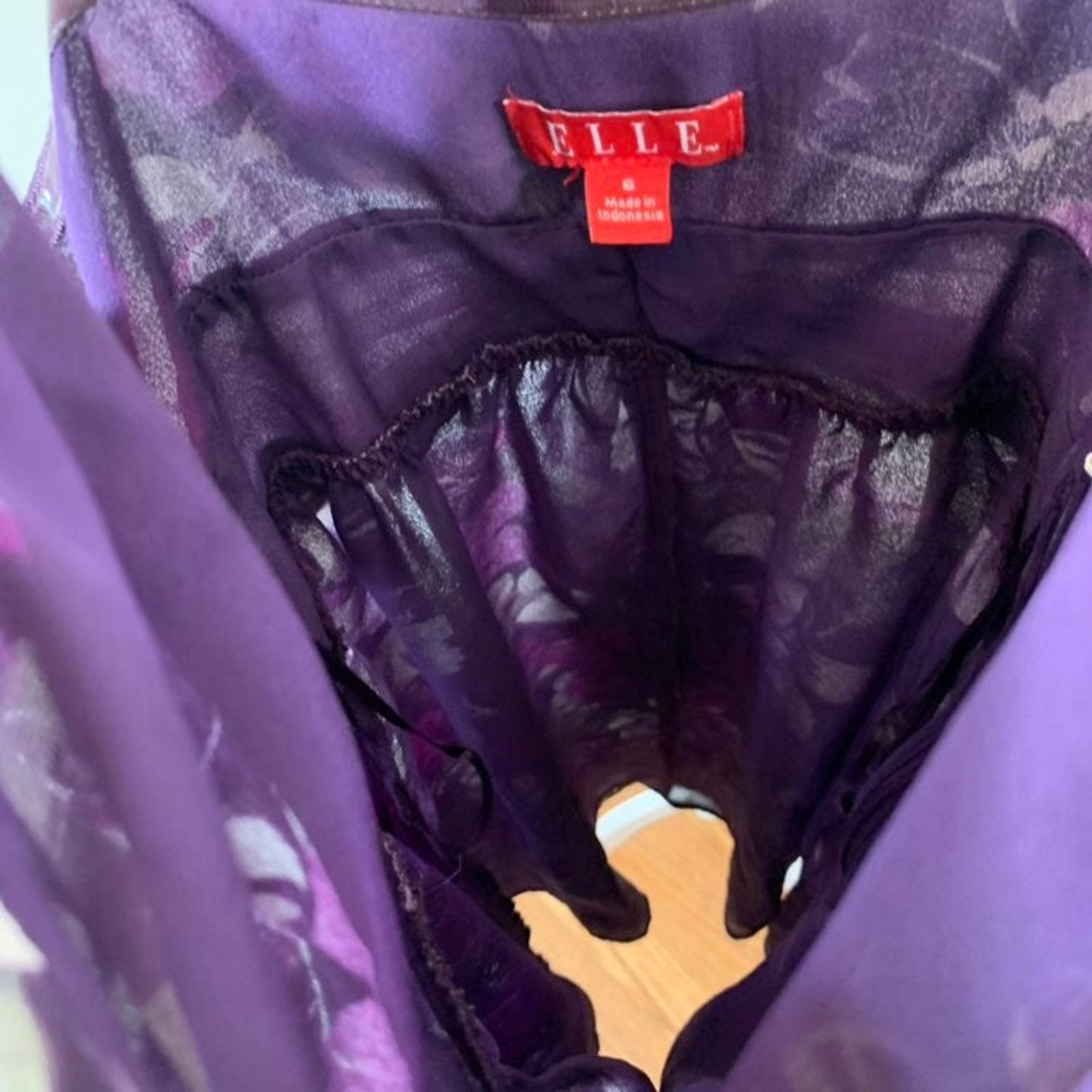 Other ELLE women purple and grey floral dress size 6 Size M / US 6-8 / IT 42-44 - 4 Thumbnail