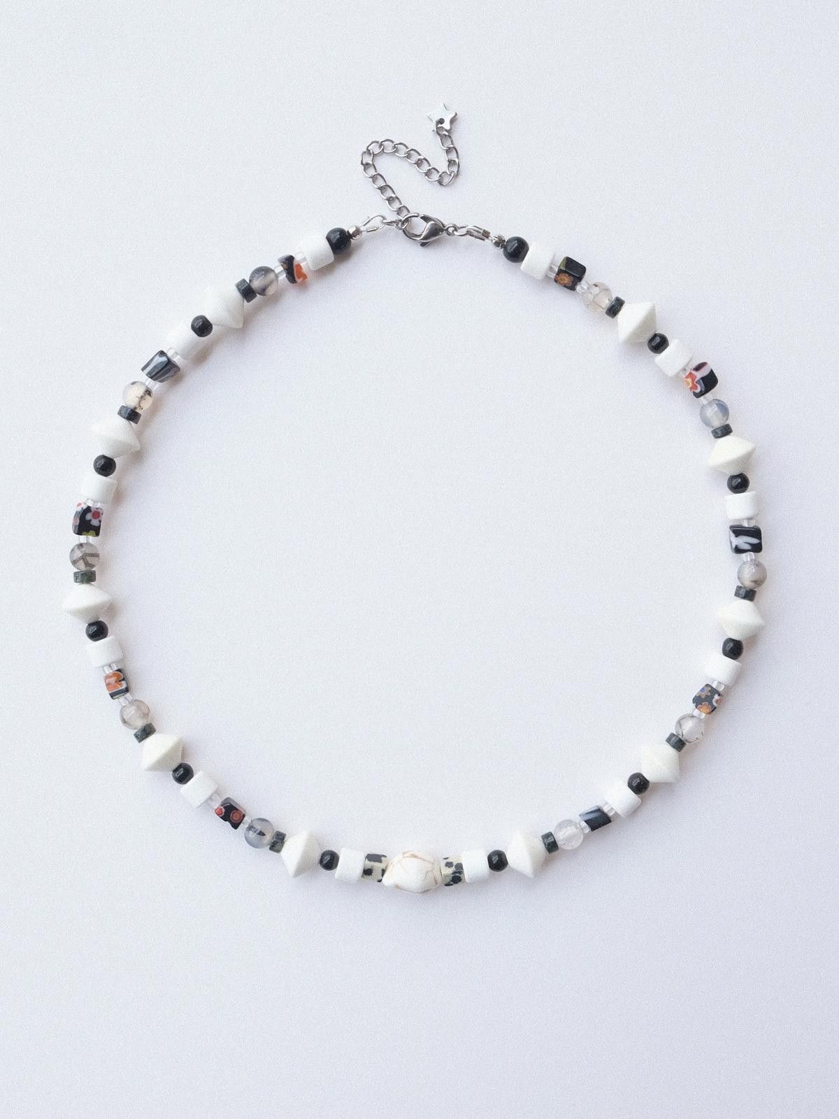Handmade Handmade Holiday Vibe Dalmation Stone Beaded Necklace 16.1in Size ONE SIZE - 1 Thumbnail