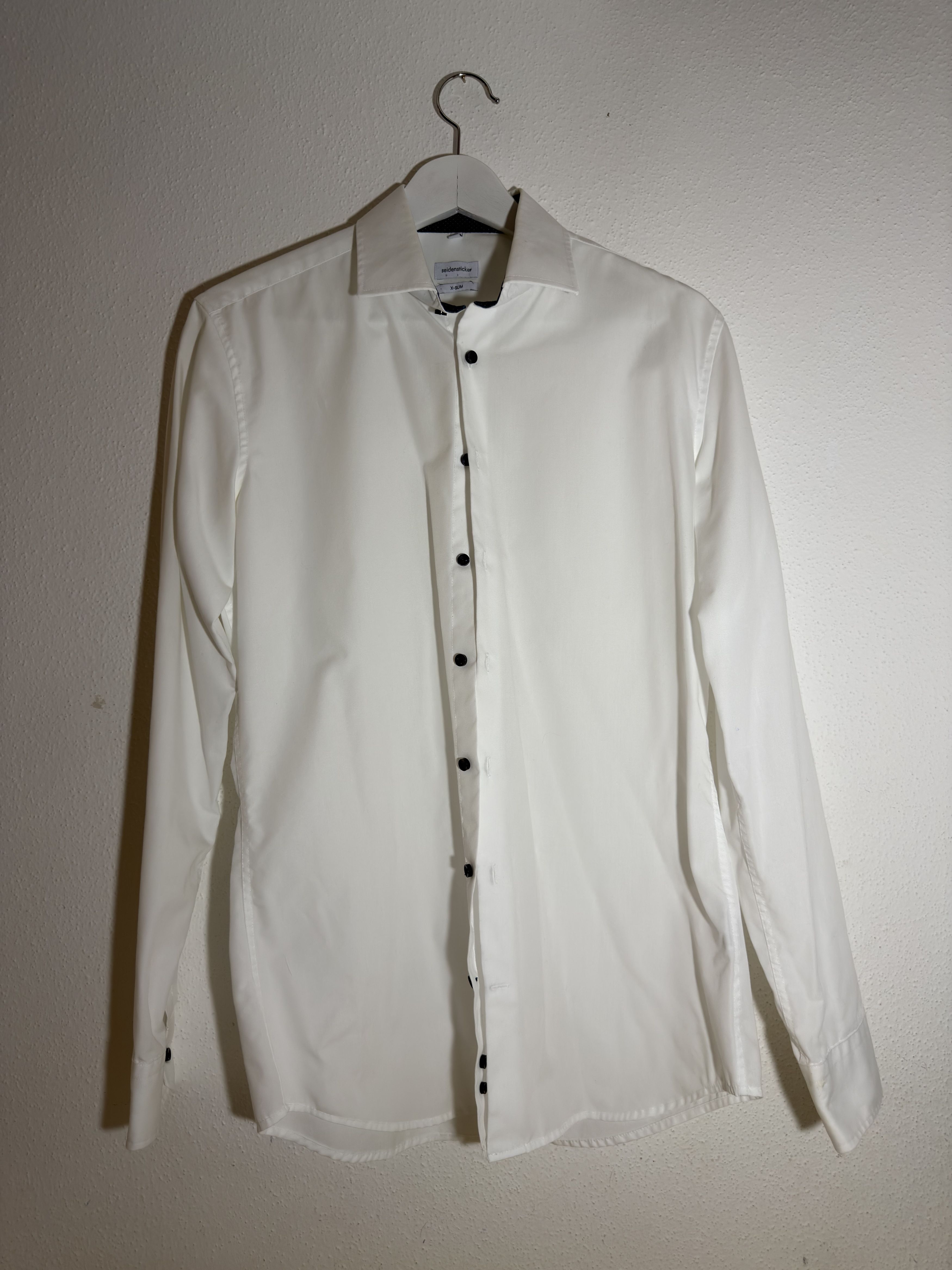 Other Original Seidensticker White Shirt with Black Buttons Size 38L - 1 Thumbnail