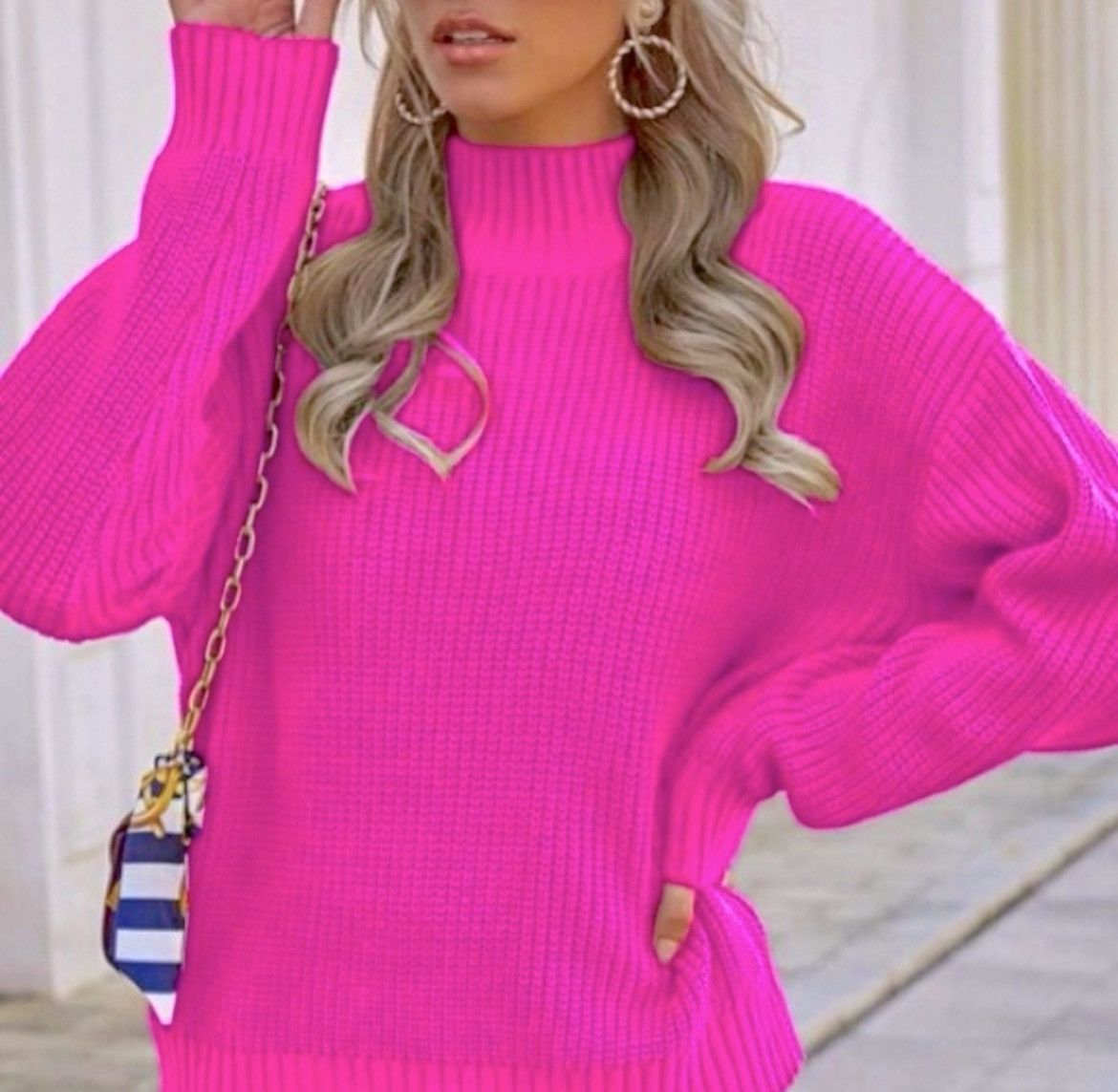 Designer × Other NWT, Lavishly Paris Ribbed Knit Mock Neck Sweater. Size M / US 6-8 / IT 42-44 - 10 Thumbnail