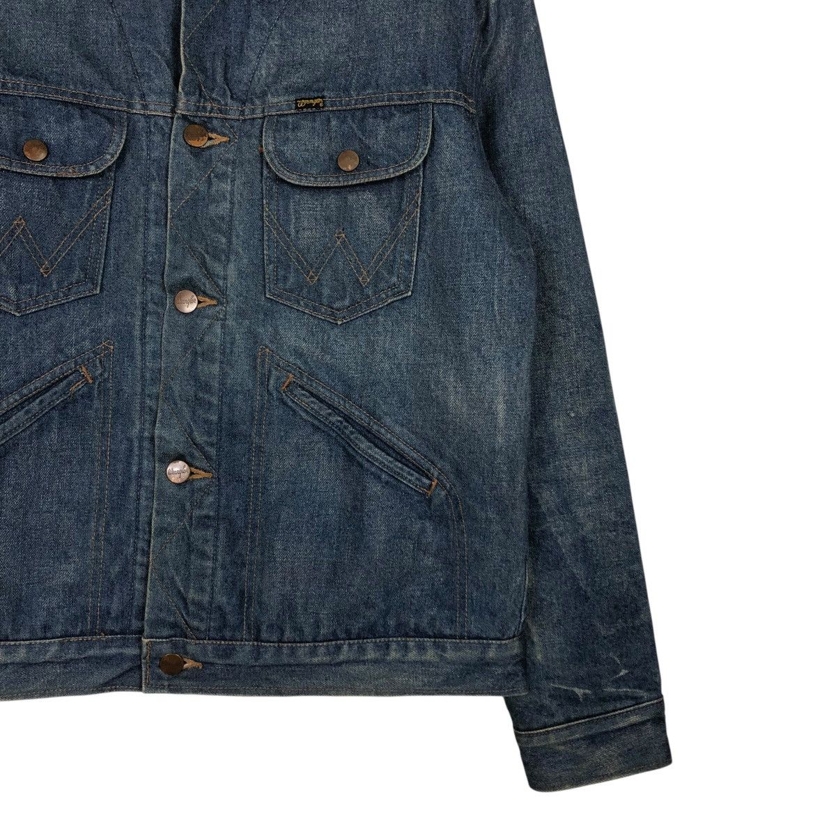 Vintage 🔥VINTAGE TRUCKER DENIM JACKET BLANKET WRANGLER UNION MADE Size US L / EU 52-54 / 3 - 8 Thumbnail