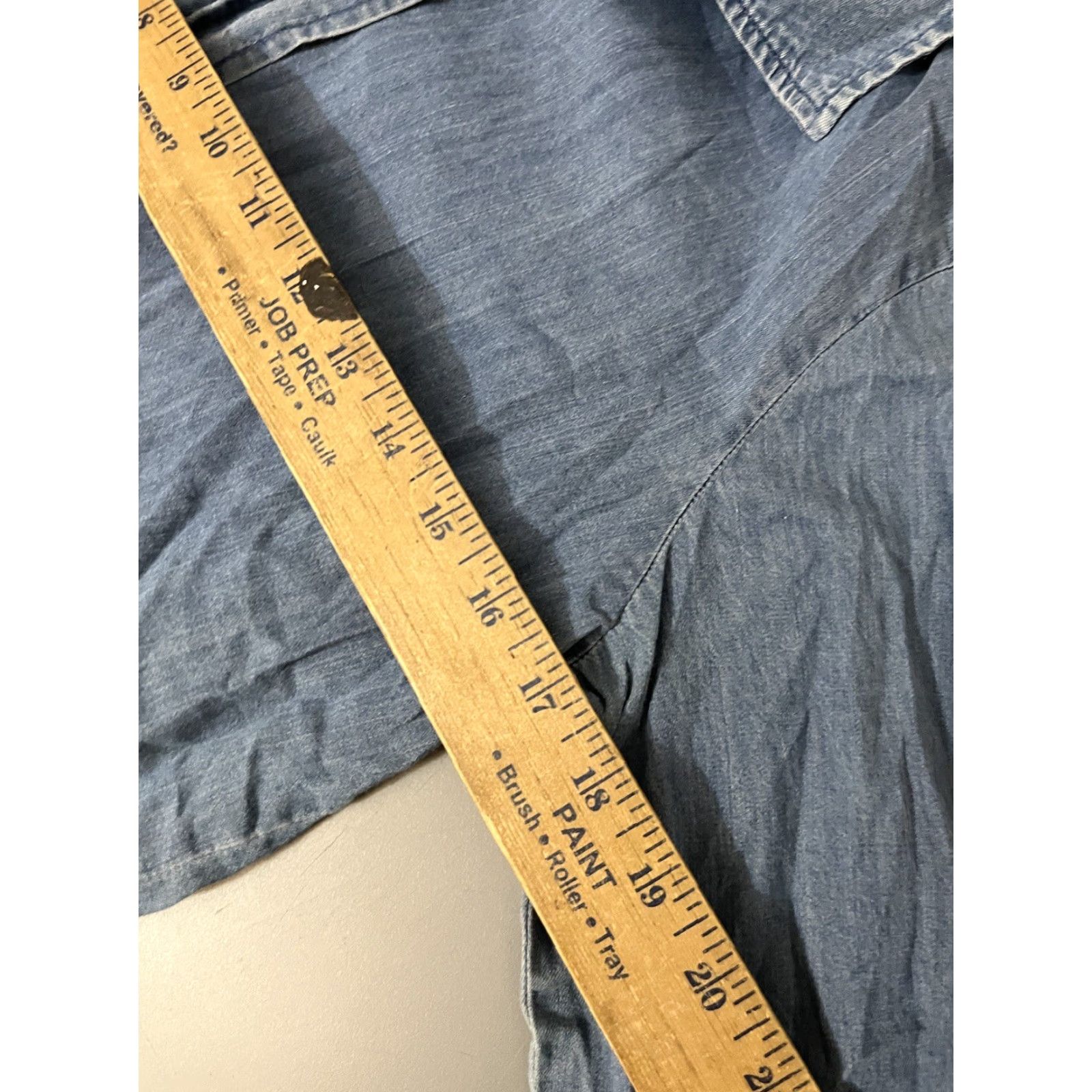 Denim & Co. Denim & Co. Chambray Long Sleeve Button Front Top Small Cotton Wash Size S / US 4 / IT 40 - 5 Thumbnail