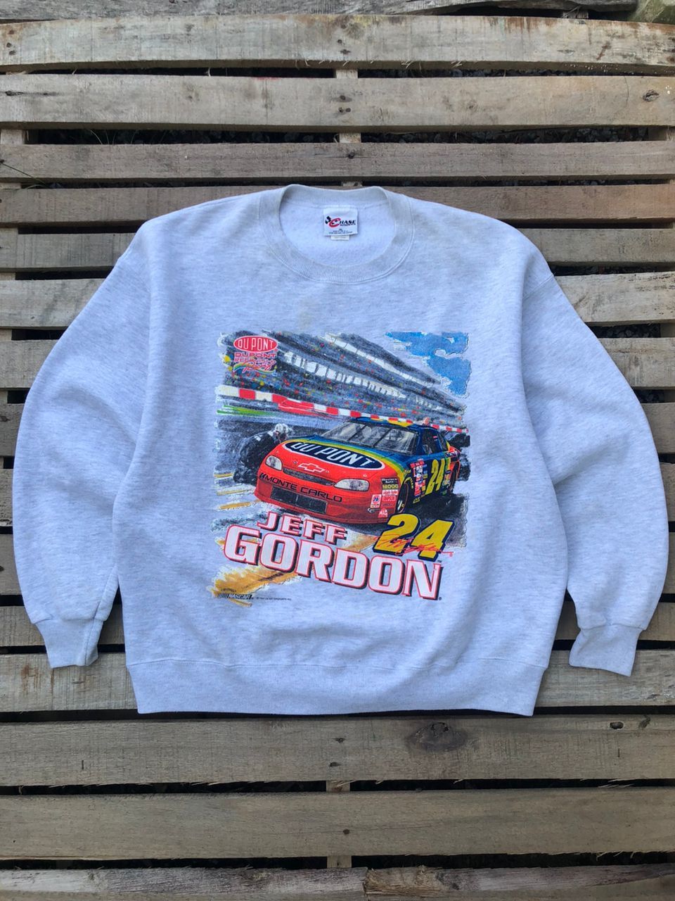 NASCAR Vintage 90s NASCAR Jeff Gordon #24 Dupont Sweatshirt Size US XL / EU 56 / 4 - 1 Thumbnail