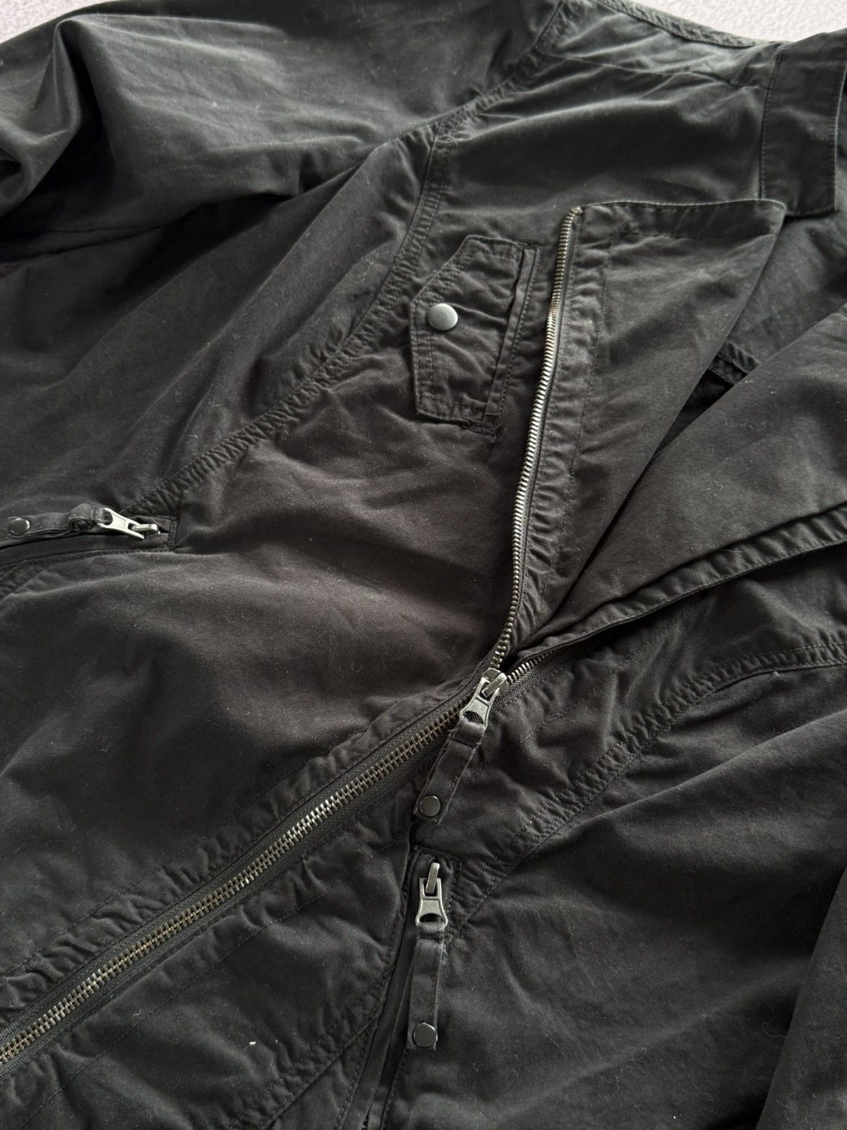 Japanese Brand 00s Rick Owens Style Avant Garde Womens Black Cotton Jacket Size M / US 6-8 / IT 42-44 - 8 Thumbnail