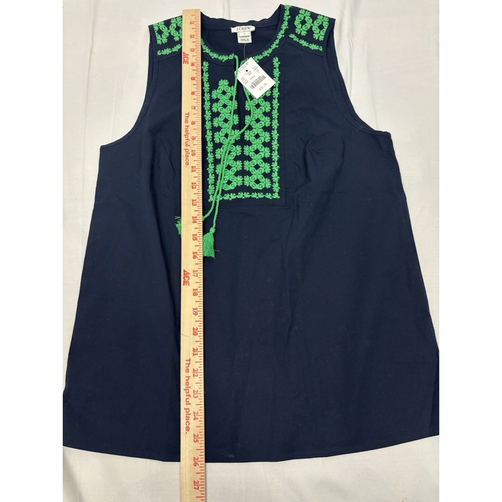 J.Crew J Crew Factory Blue Green Embroidered Tank Top Size 0 NWT Size XS / US 0-2 / IT 36-38 - 5 Thumbnail