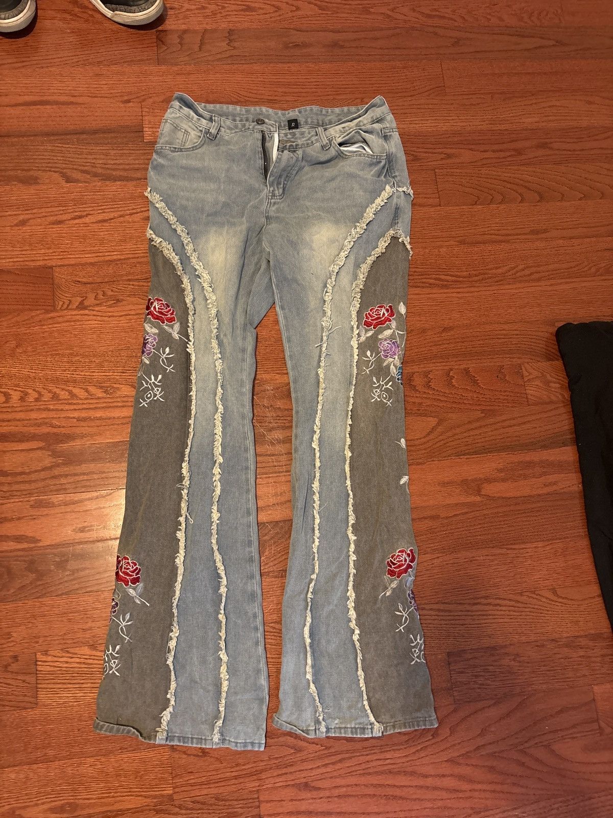 Other Mens Distressed Floral Patchwork Jeans Size US 34 / EU 50 - 3 Thumbnail
