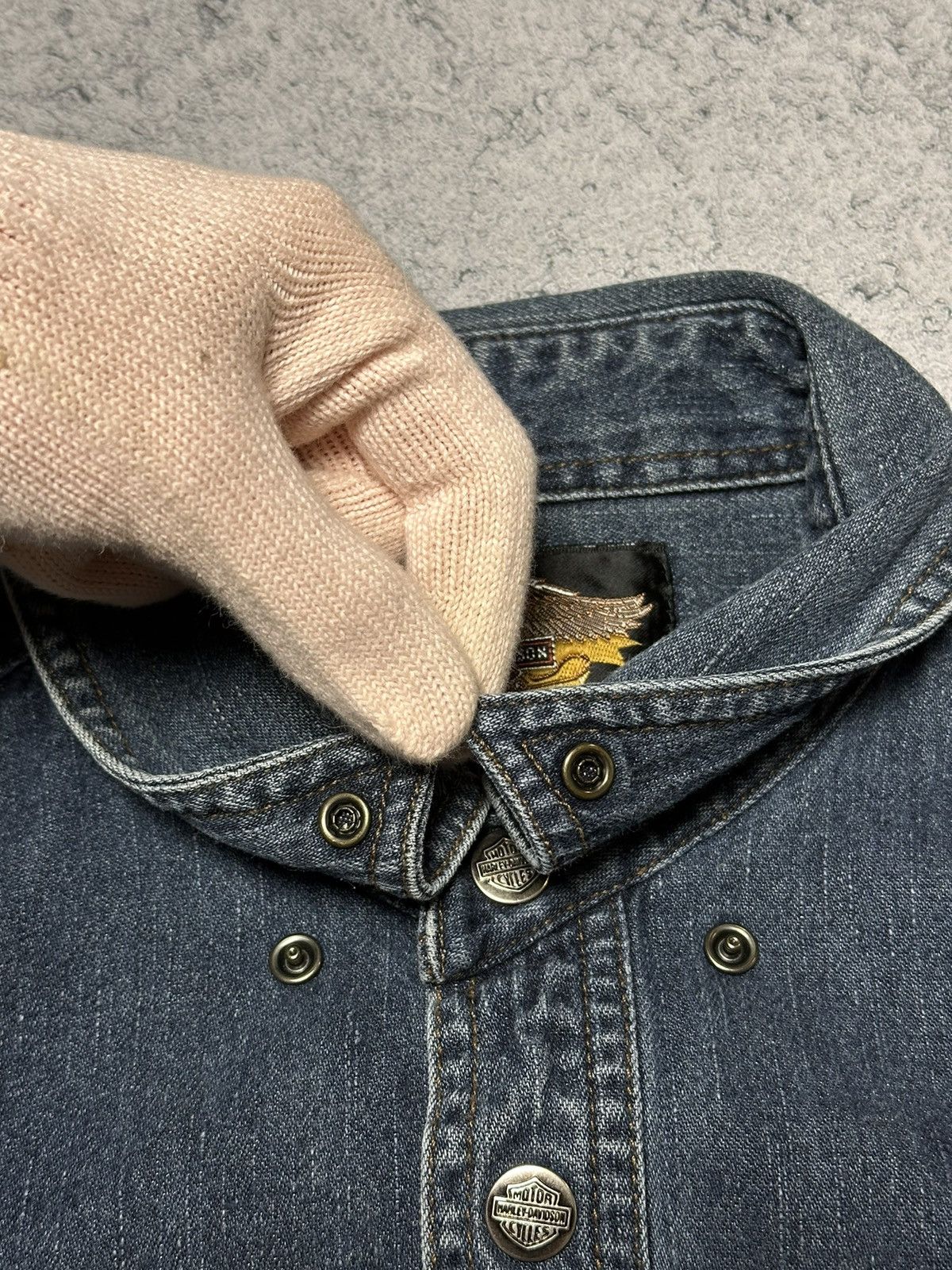 Vintage Vintage Harley Davidson Denim Button Shirt Size US XL / EU 56 / 4 - 12 Thumbnail