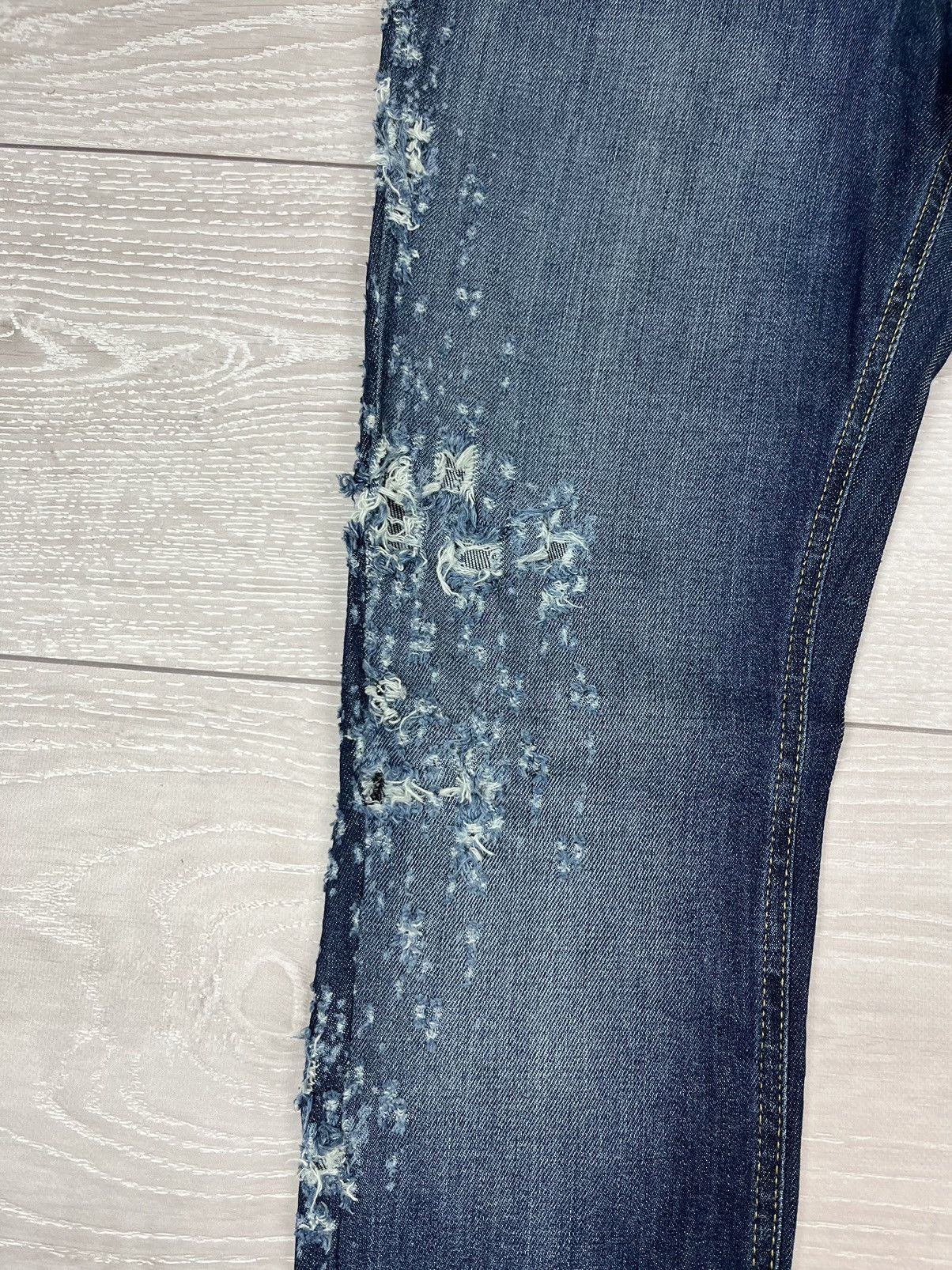 Just Cavalli Just Cavalli Italy Blue Denim Distressed Slim Jeans Pants Size US 34 / EU 50 - 6 Thumbnail