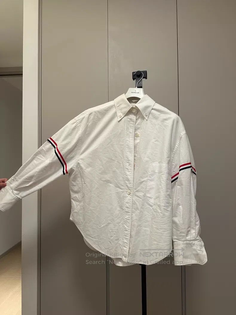 Thom Browne Thom Browne White Long Sleeve Shirt Size US M / EU 48-50 / 2 - 1 Thumbnail