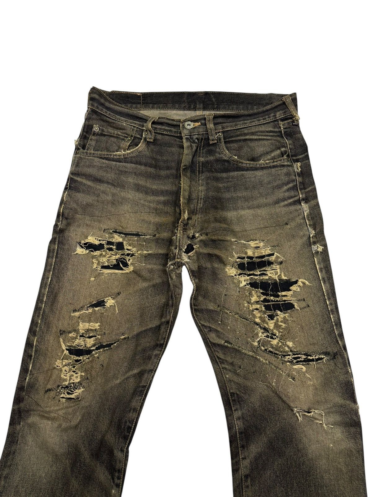 Kapital Unique Clothing Warehouse Thrashed Distress Destroyed Jeans Size US 31 - 5 Thumbnail
