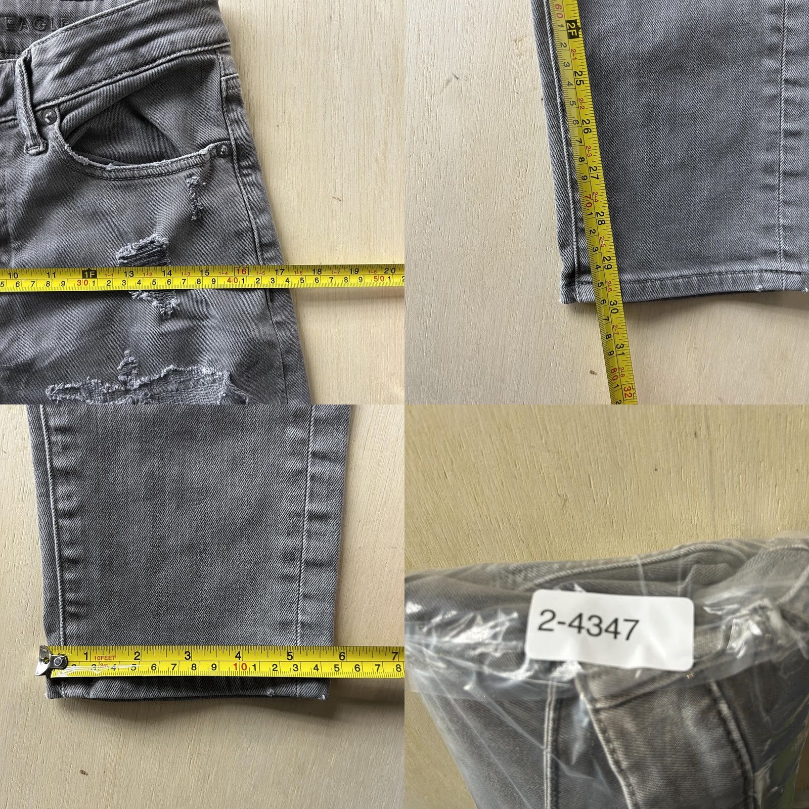American Eagle Outfitters VINTAGE? No. American Eagle Airflex+ Jeans Mens 28x32 Gray Denim Slim Skinny Distressed Size US 28 / EU 44 - 8 Thumbnail