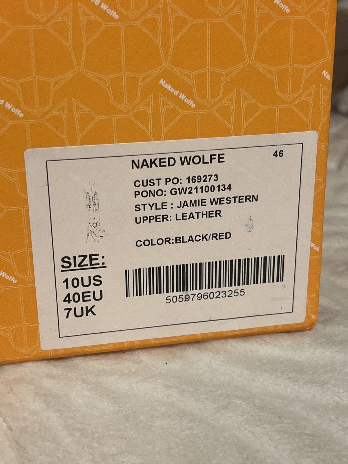 NAKED WOLFE JAMIE WESTERN BLACK/RED LIMITED EDITION Size US 10 / IT 40 - 7 Thumbnail