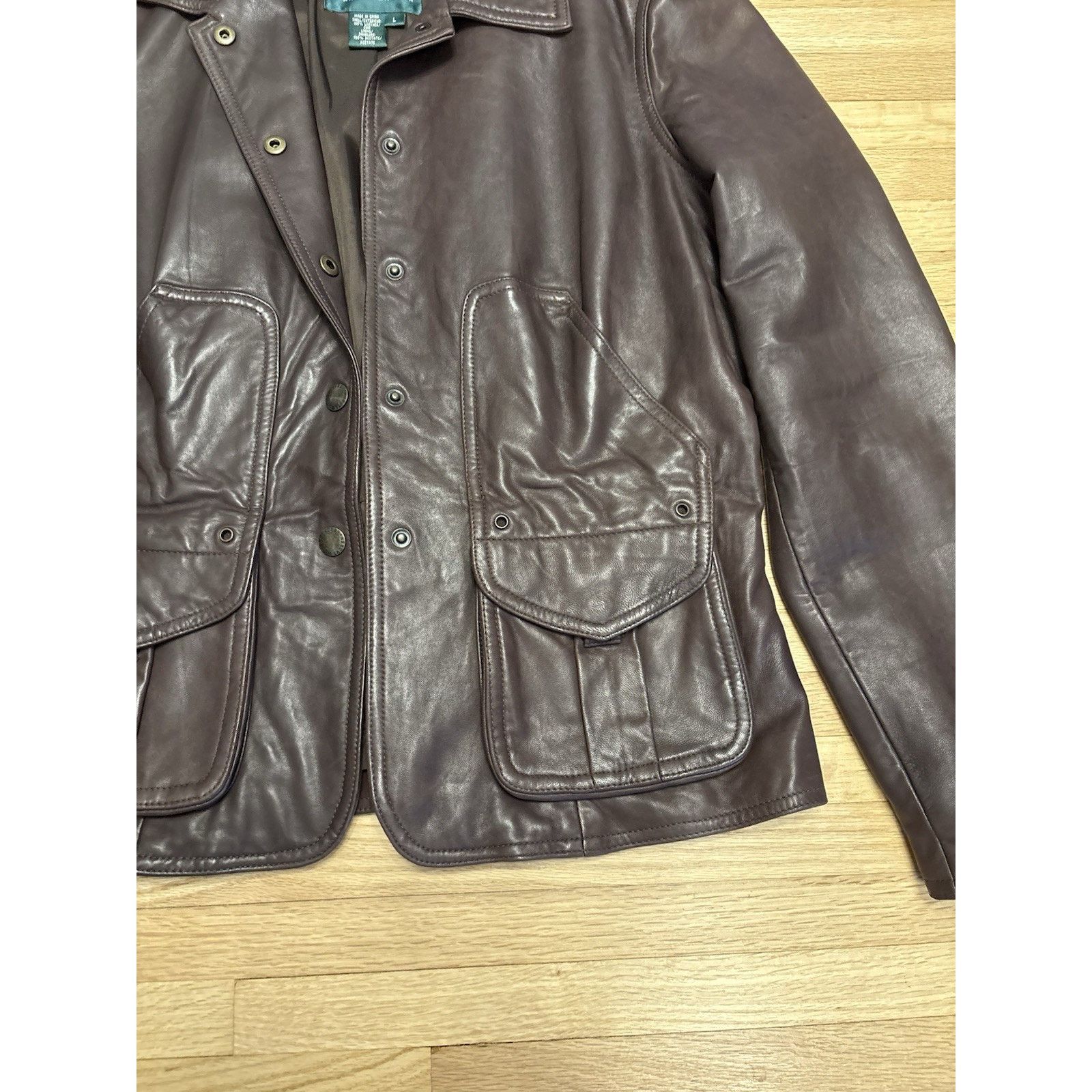 Lauren Ralph Lauren Vintage Polo Ralph Lauren Leather Jacket Brown Leather Sz L Size L / US 10 / IT 46 - 4 Thumbnail