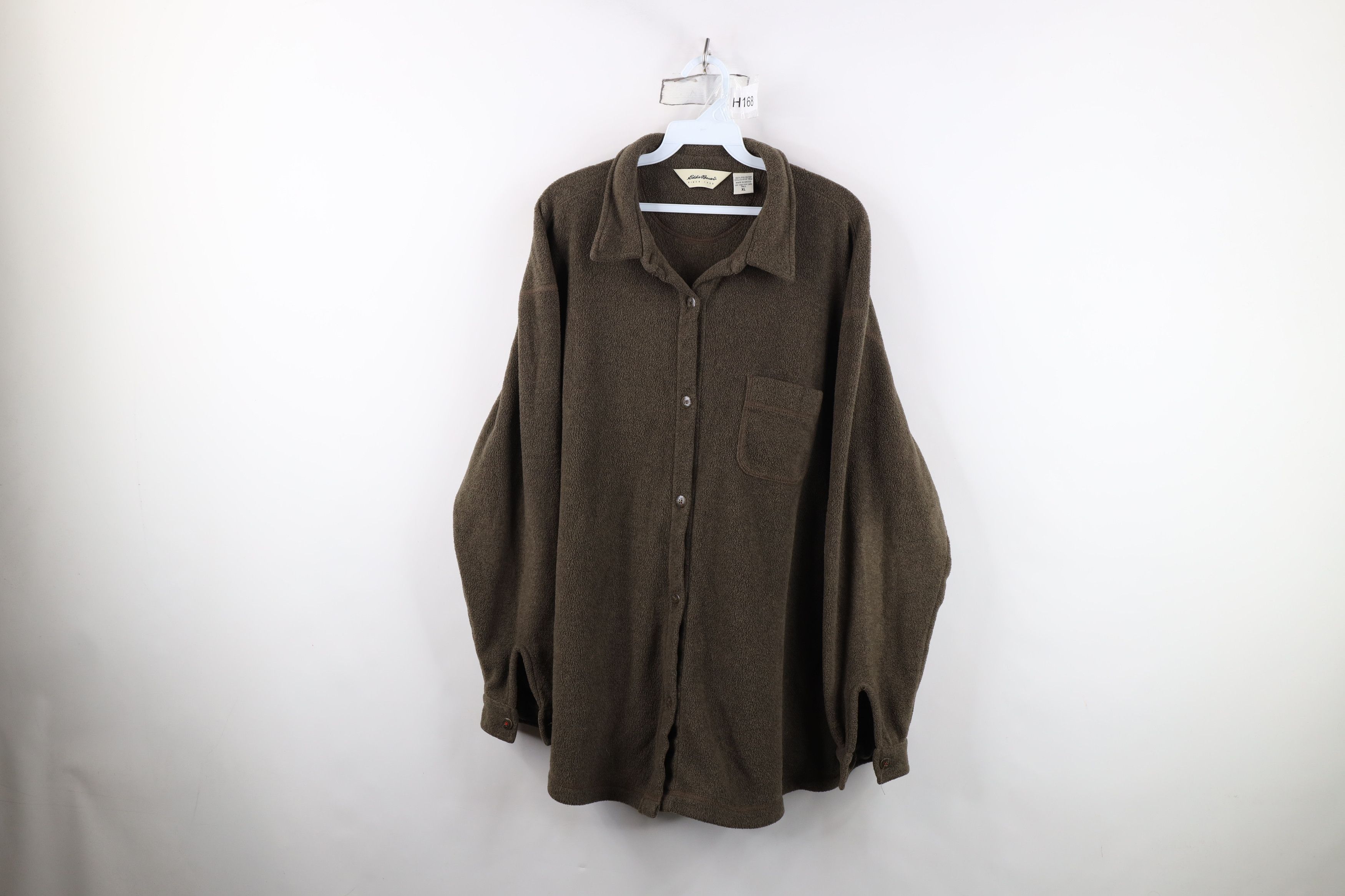 Eddie Bauer Vintage 90s Eddie Bauer Collared Fleece Button Shirt Brown Size XL / US 12-14 / IT 48-50 - 1 Thumbnail