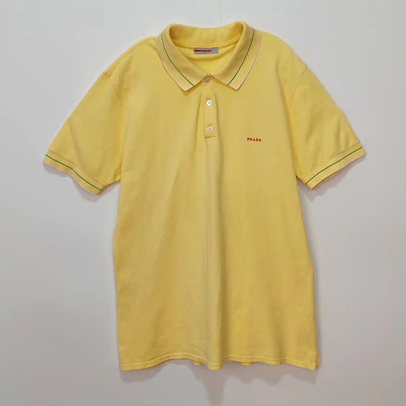 Prada Prada Men's Yellow Cotton Polo Shirt Size US XL / EU 56 / 4 - 1 Thumbnail