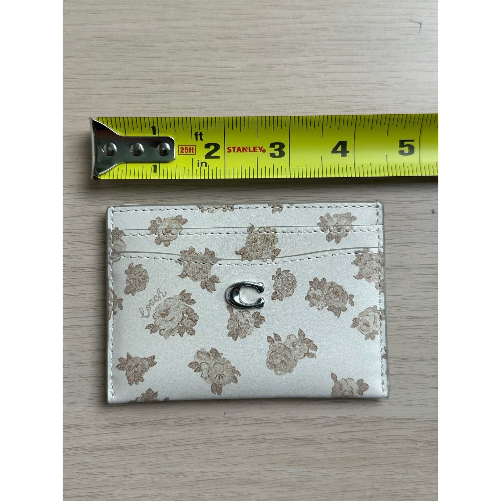 Coach Limited Coach Leather Floral Card Case- New Size ONE SIZE - 4 Thumbnail