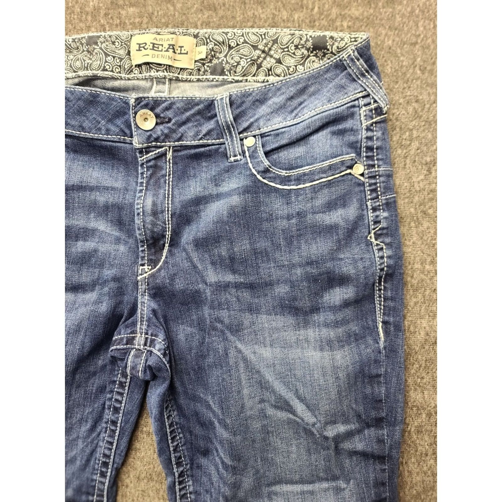 Ariat VINTAGE Ariat Real Denim Ivy Jeans Womens 34x32 Slim Fit Straight Leg Mid Rise Stackable Size 24" / US 00 / IT 34 - 7 Thumbnail