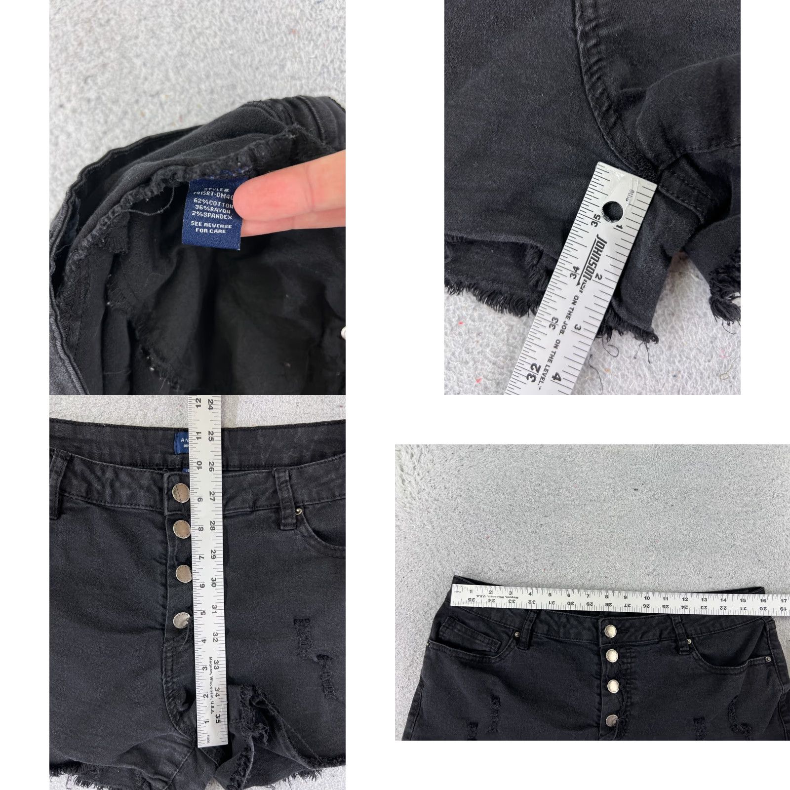 Fashion Nova Fashion Nova Denim Shorts Women Black Distressed High Rise Cut-Off 3 28x4 Size 26" / US 2 / IT 38 - 8 Thumbnail