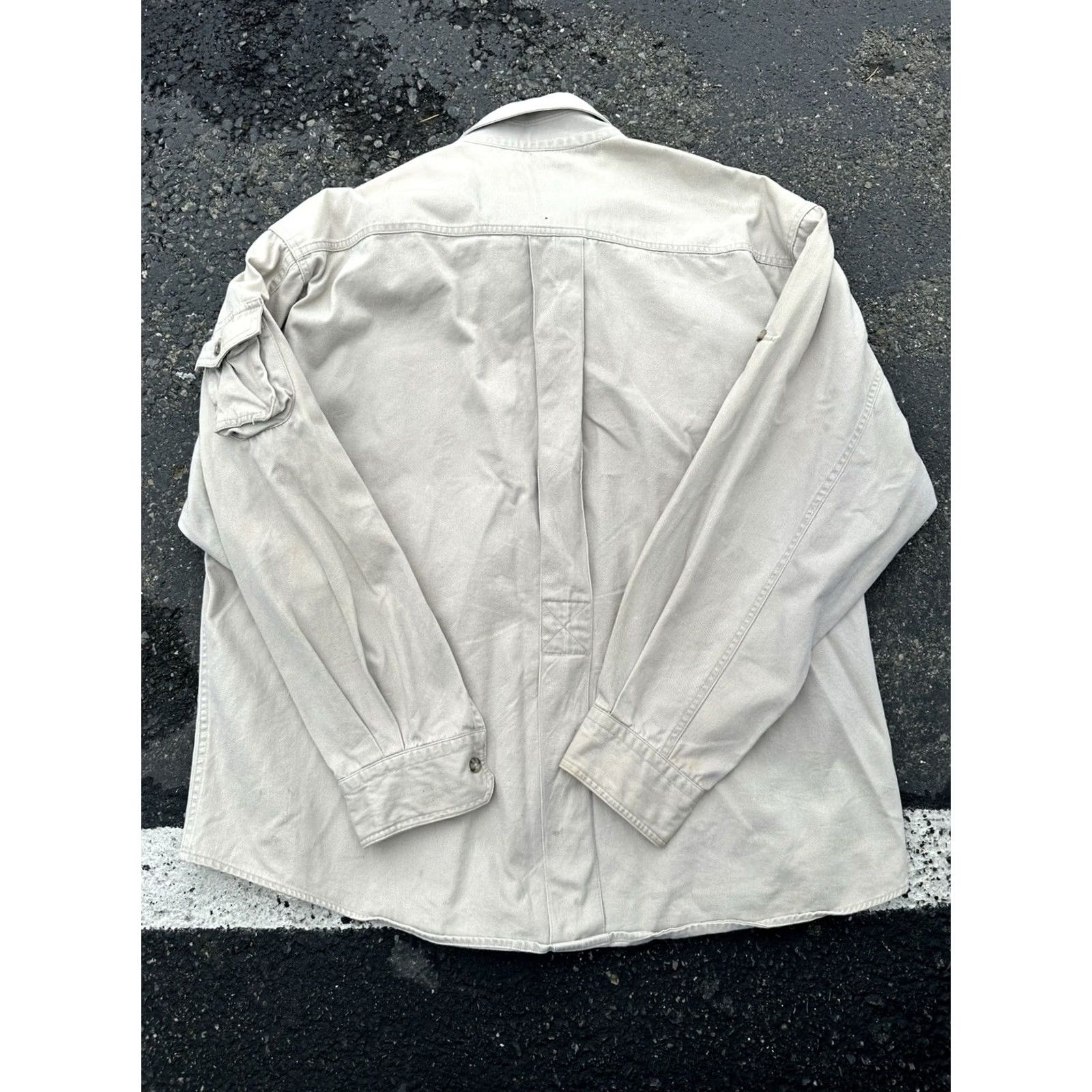 Vintage VINTAGE Woolrich Button-Up Shirt Jacket XL Beige Cotton Hunting 90s Mens Long Sleeve Size US XL / EU 56 / 4 - 5 Thumbnail