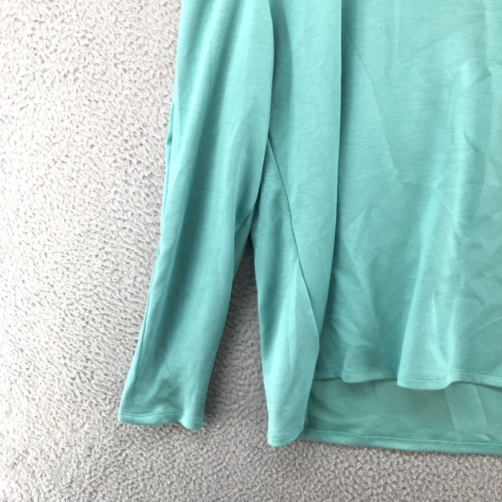Worthington Worthington Square Neck Blouse Top Womens 1X Green Puff Long Sleeve Casual NEW Size XL / US 12-14 / IT 48-50 - 3 Thumbnail