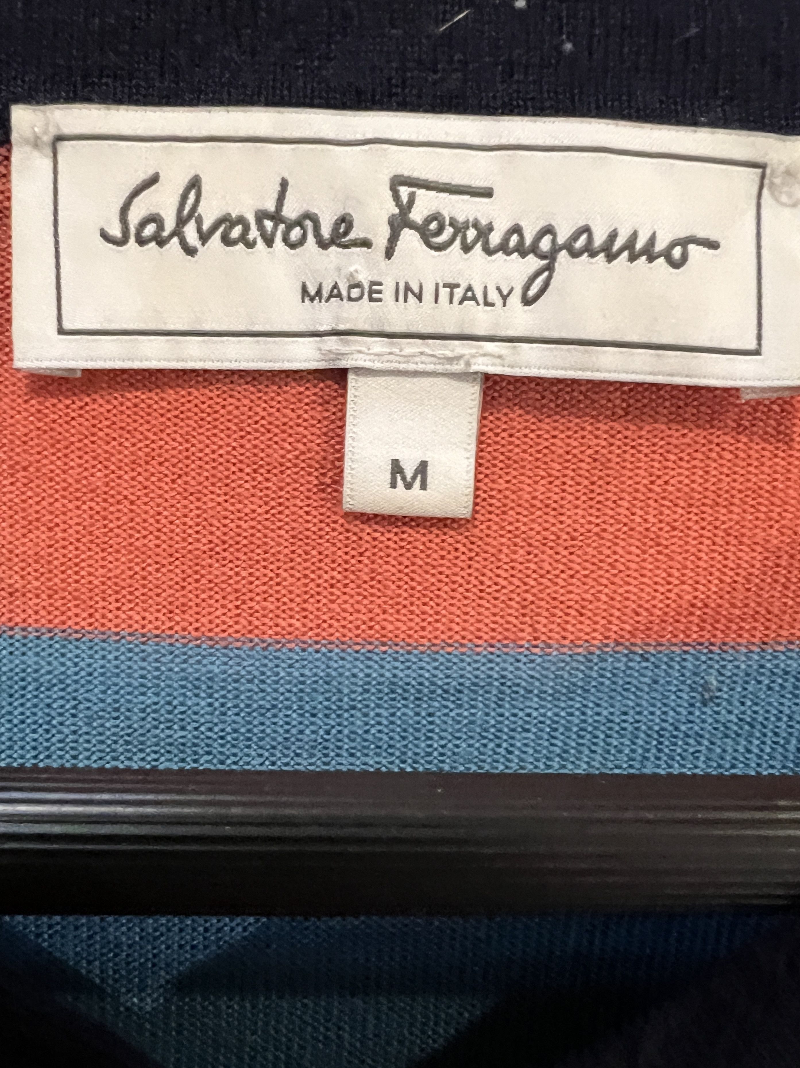 Salvatore Ferragamo Colorblock Wool/Silk V-Neck Size US M / EU 48-50 / 2 - 6 Thumbnail