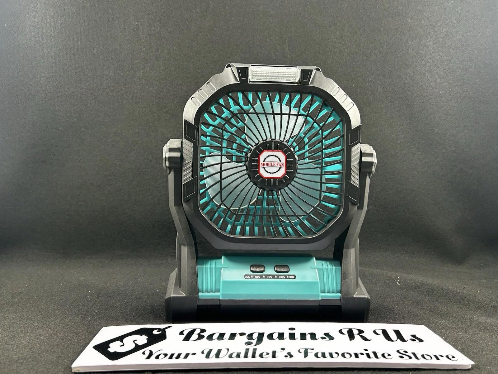 The Unbranded Brand Movable Fan, Rechargeable Table/Desk, LED Light, Adjustable Size ONE SIZE - 2 Thumbnail