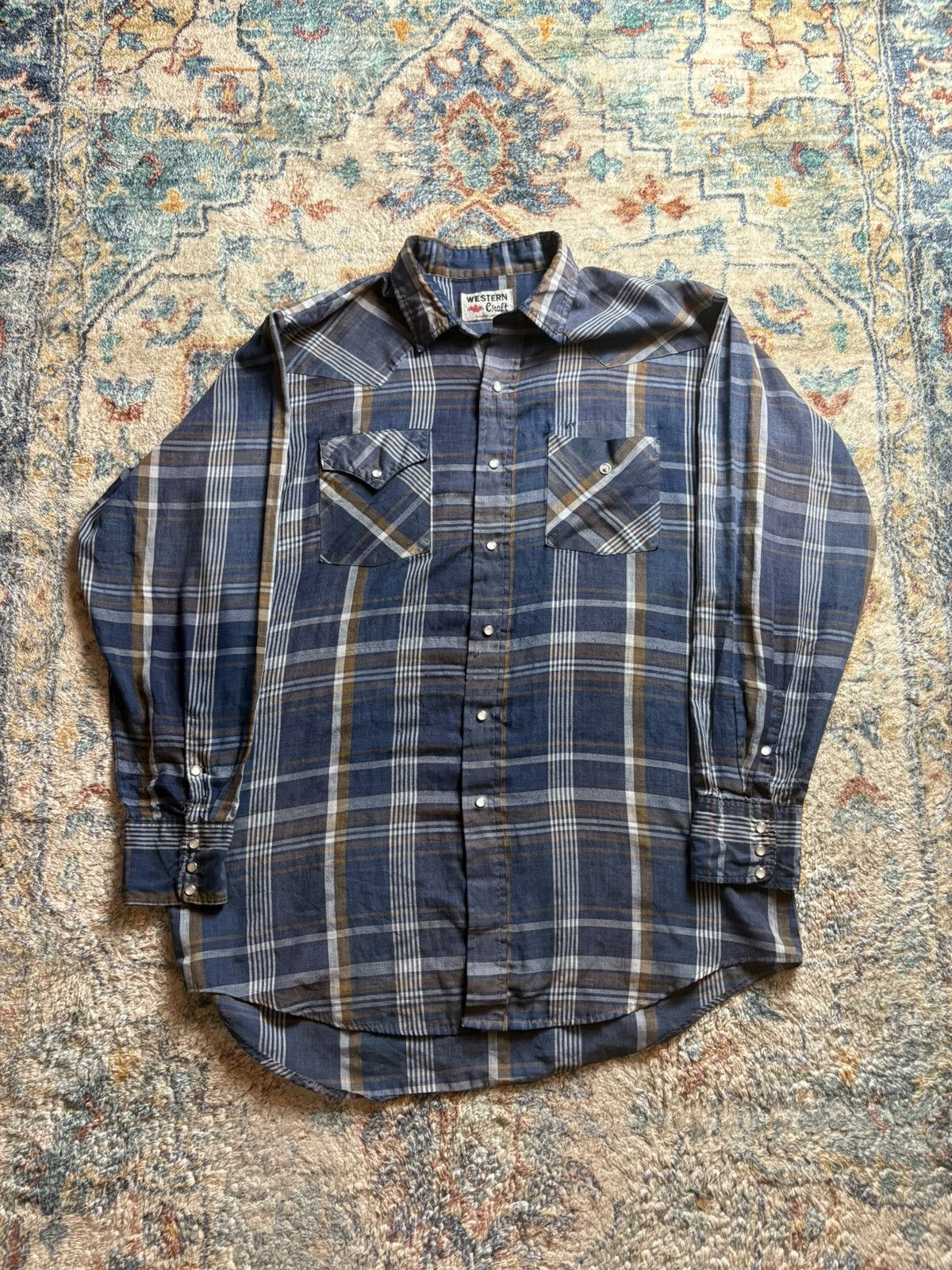 Vintage Vintage Western Craft Plaid Pearl Snap Shirt Size XL Size US XL / EU 56 / 4 - 1 Thumbnail