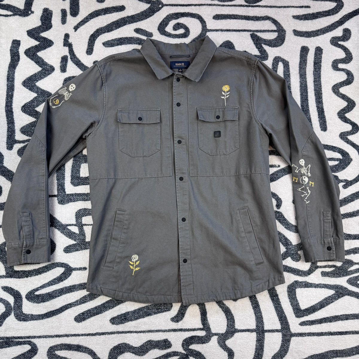 Roark Roark Grey Skeleton Sunflower Embroidered Jacket L Size US L / EU 52-54 / 3 - 1 Thumbnail