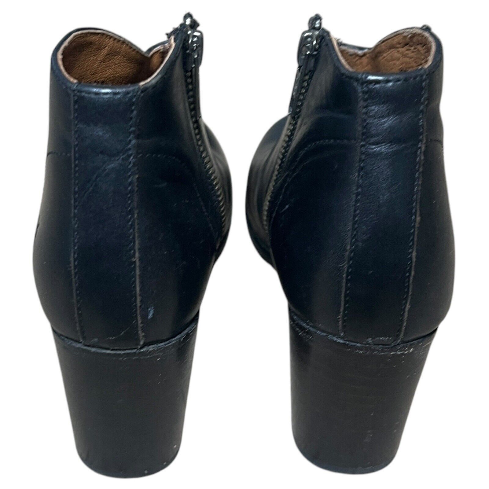 Frye Frye Nora Zip Black Leather Zipper Ankle Booties Size 6M Size US 6 / IT 36 - 6 Thumbnail