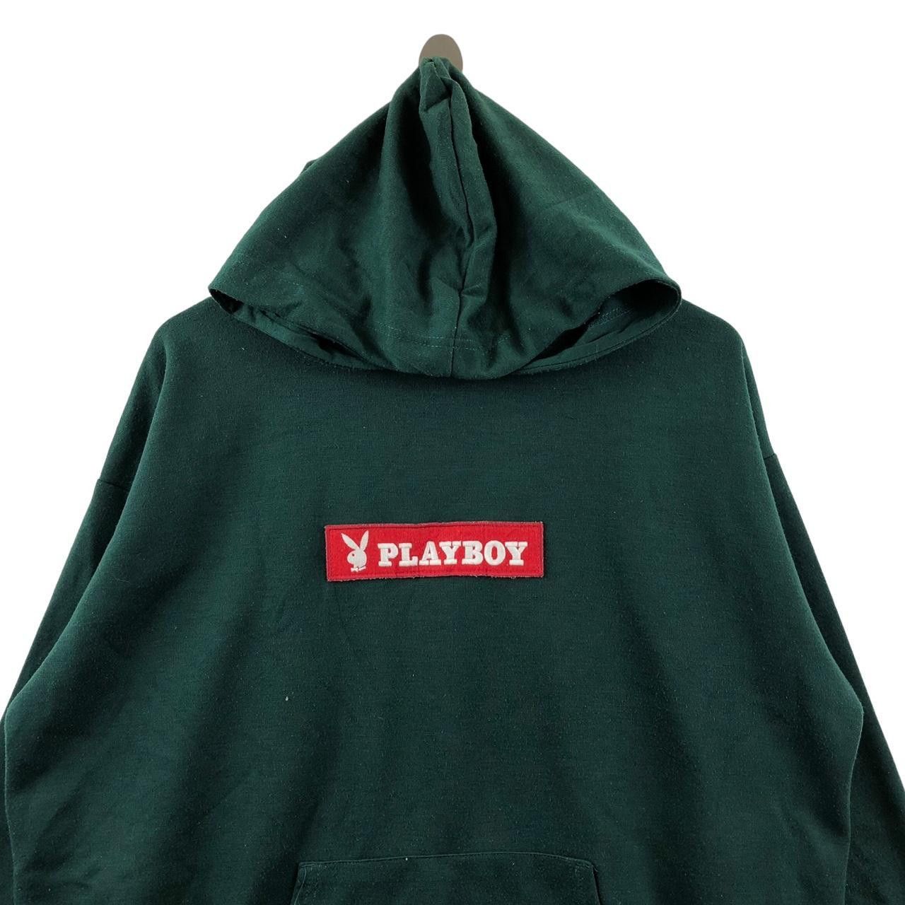 Playboy PLAYBOY BUNNY Cut Sew Baggy Green Hoodie Sweatshirt Pullover Size 3XL / US 20-22 - 3 Thumbnail