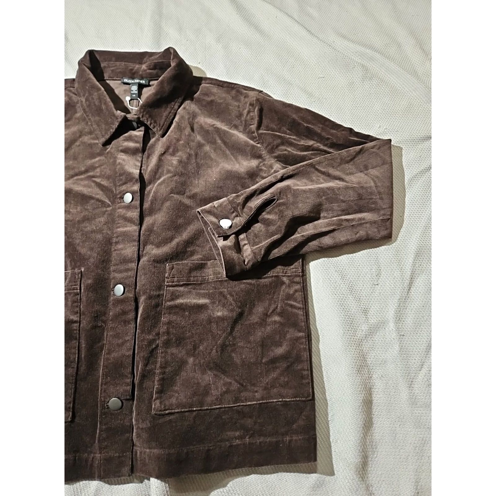 Eileen Fisher Eileen Fisher Jacket Womens Large Corduroy Cropped Relaxed Chore Coat Casual Size L / US 10 / IT 46 - 5 Thumbnail