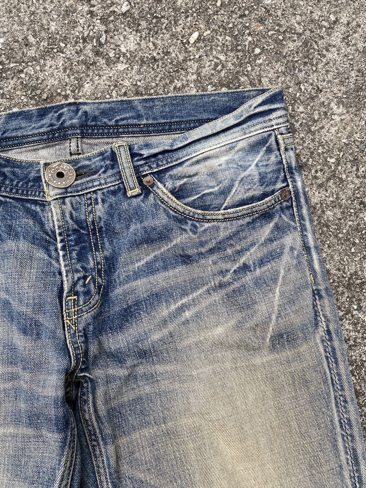 Japanese Brand Rodeo Crown Japan Faded Distressed Denim Size US 31 - 10 Thumbnail