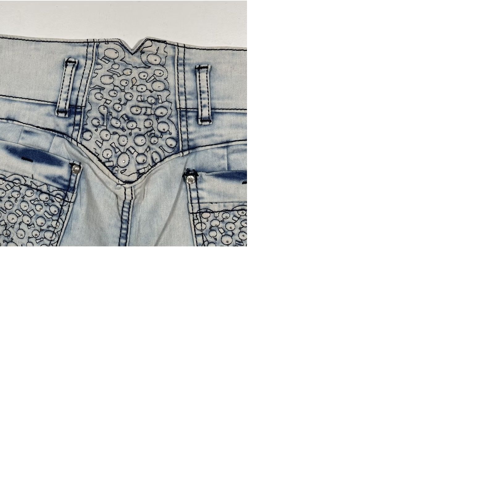 Vintage Silver Diva Jeans Womens 7 Skinny Light Wash Distressed Push Up High Rise Size 28" / US 6 / IT 42 - 10 Thumbnail