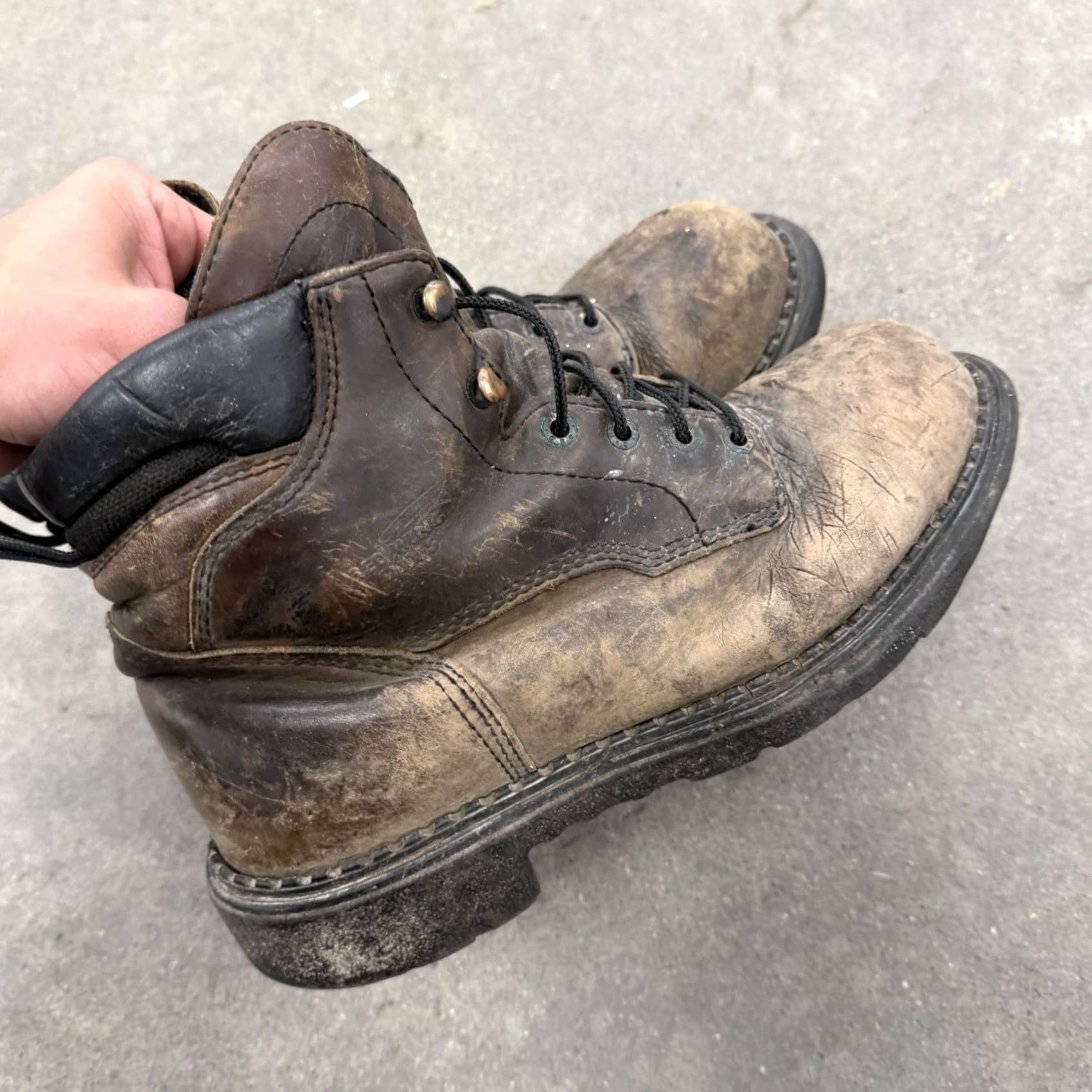 Red Wing RED WING 4406 Steel Toe Brown Leather Boots MENS 10 E2 WIDE Distressed Waterproof Workwear Leather Boot Mens Shoes Size 10 Size US 9 / EU 42 - 6 Thumbnail